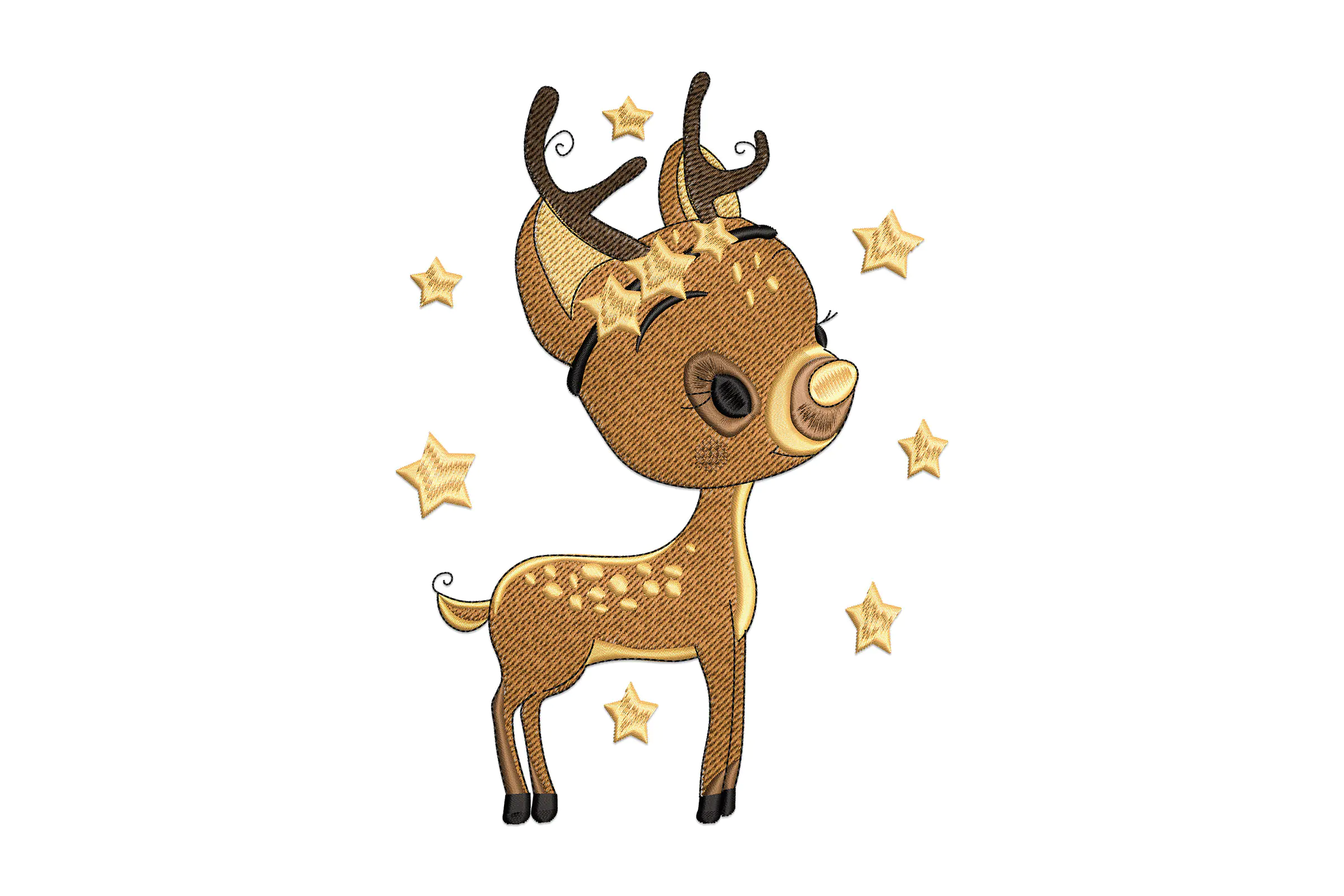Mini Reindeer Christmas Machine Embroidery Design