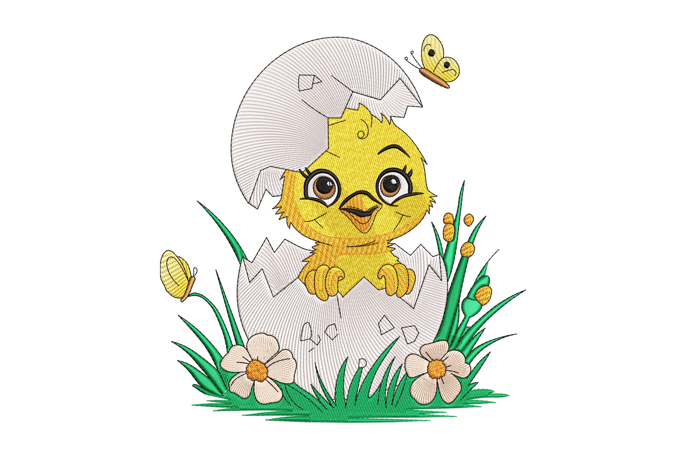 Chicken Egg Embroidery Design