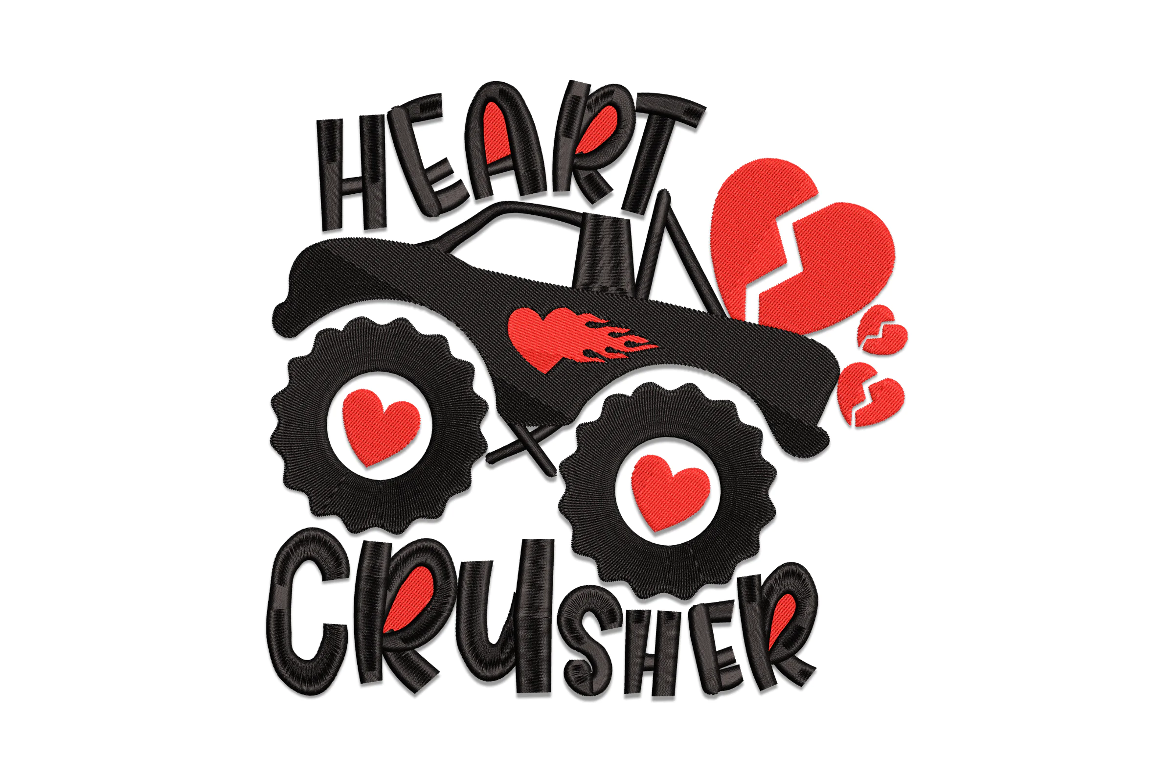 Heart Crusher Embroidery Design