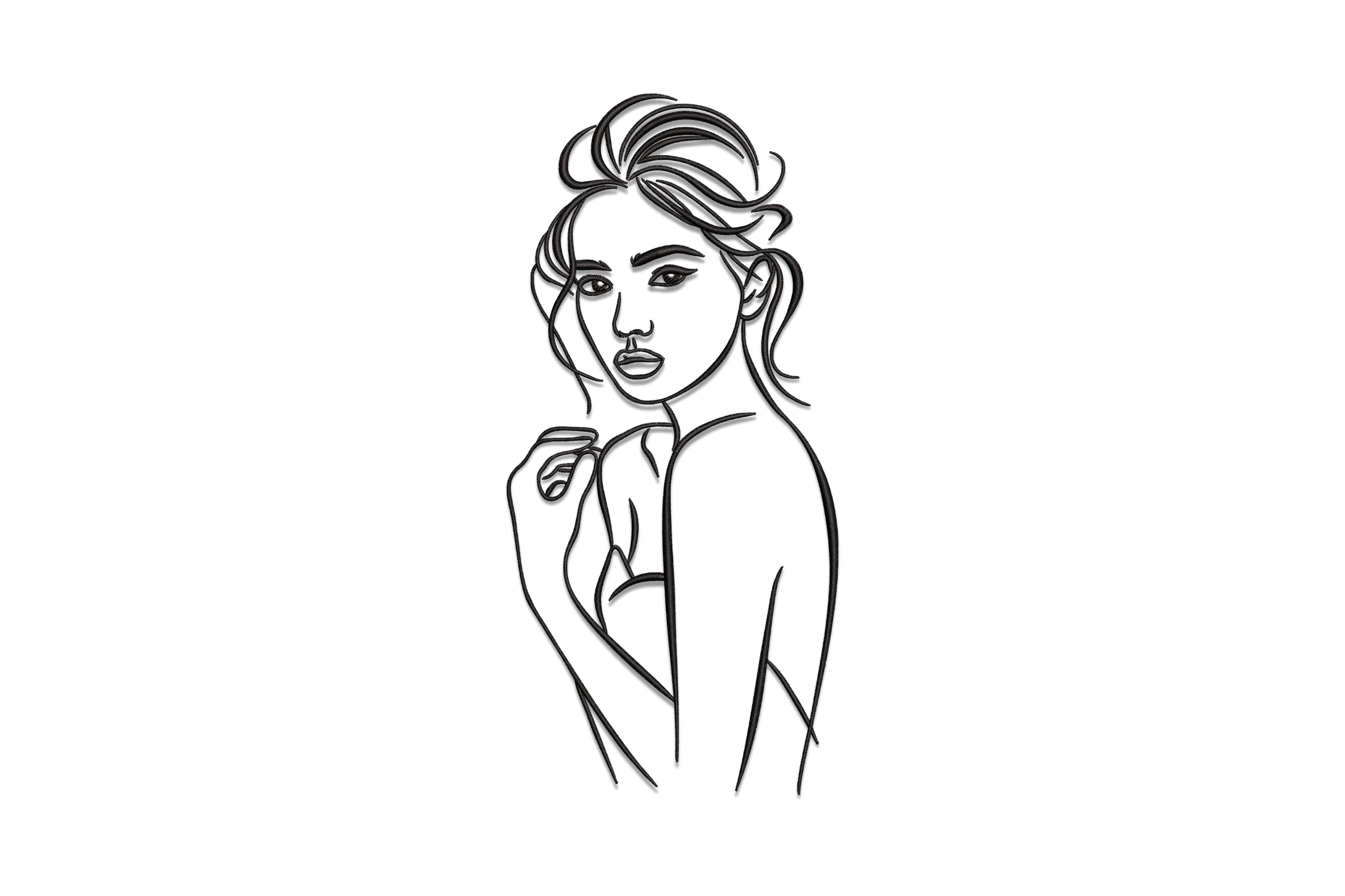 Beautiful Woman Embroidery Design pattern