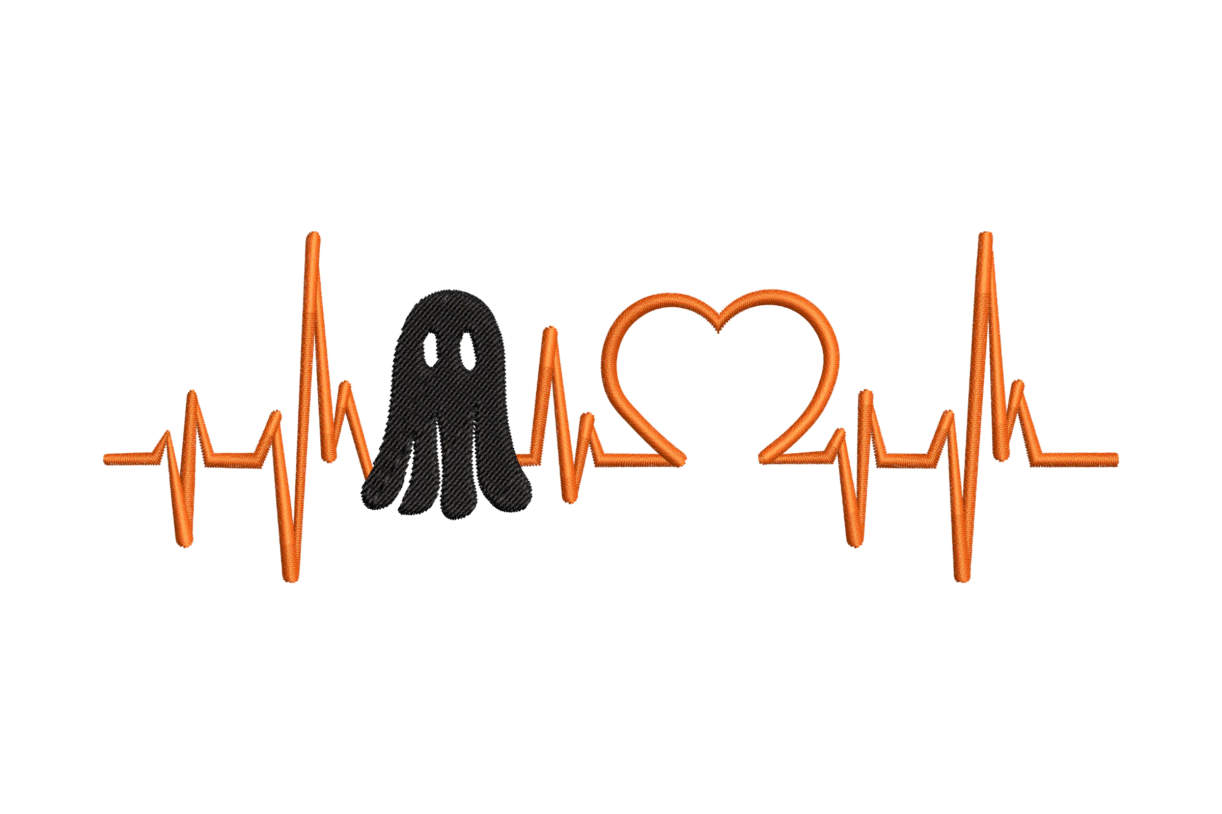 Halloween Heartbeat Embroidery Design