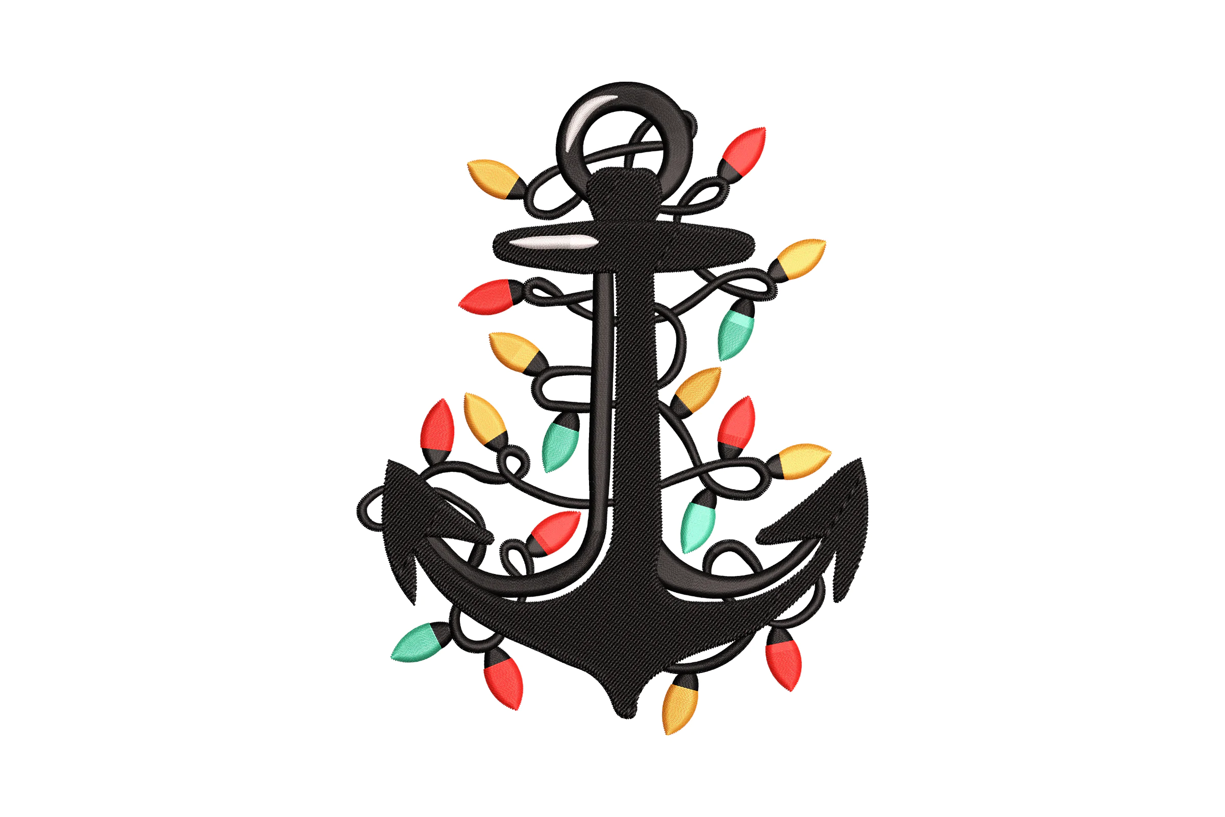 Christmas Anchor Embroidery Design