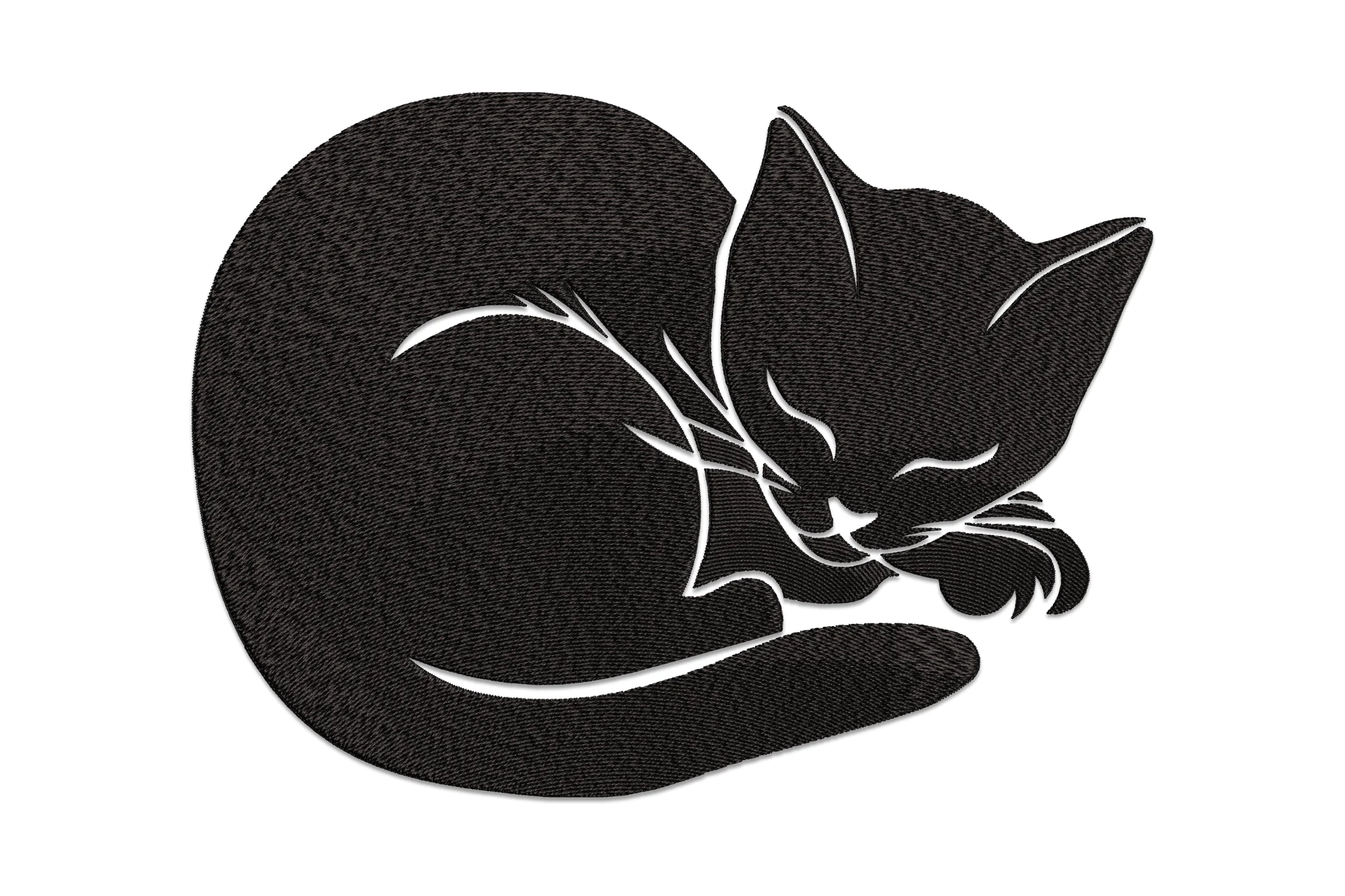 Sleeping Cat Embroidery Design