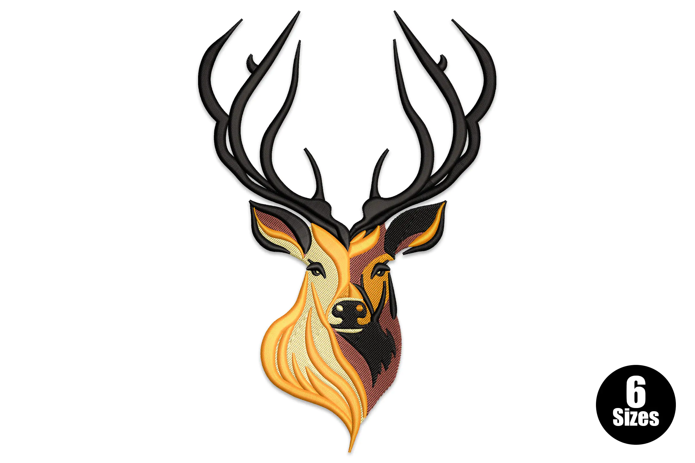 Deer Head Digital Embroidery Design File