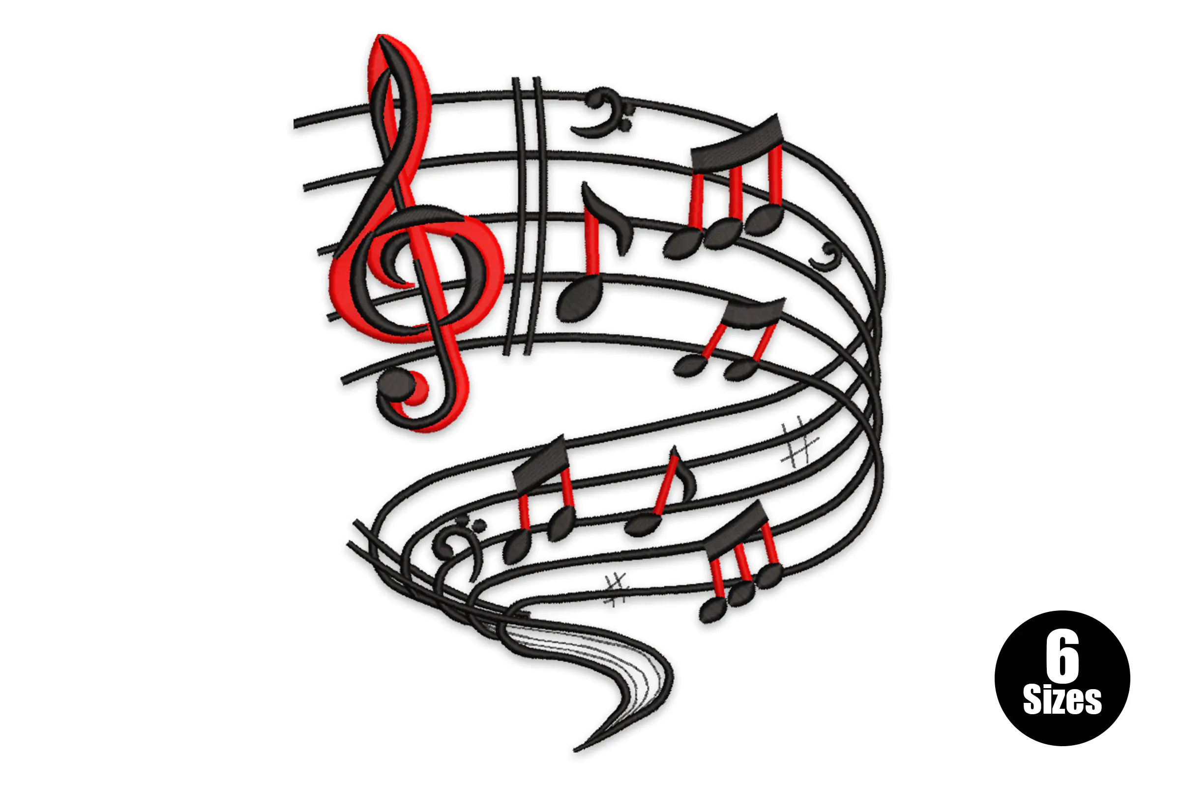 Music Note Embroidery Design