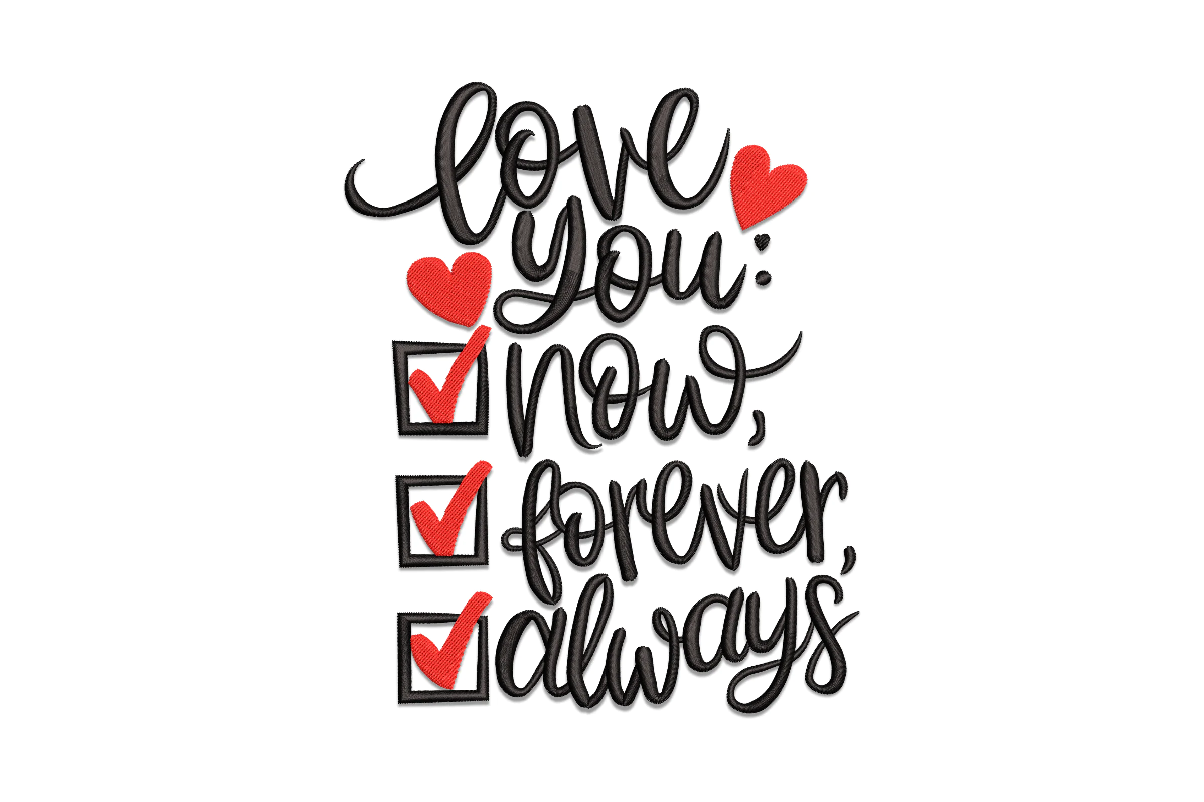 Love You Embroidery Design