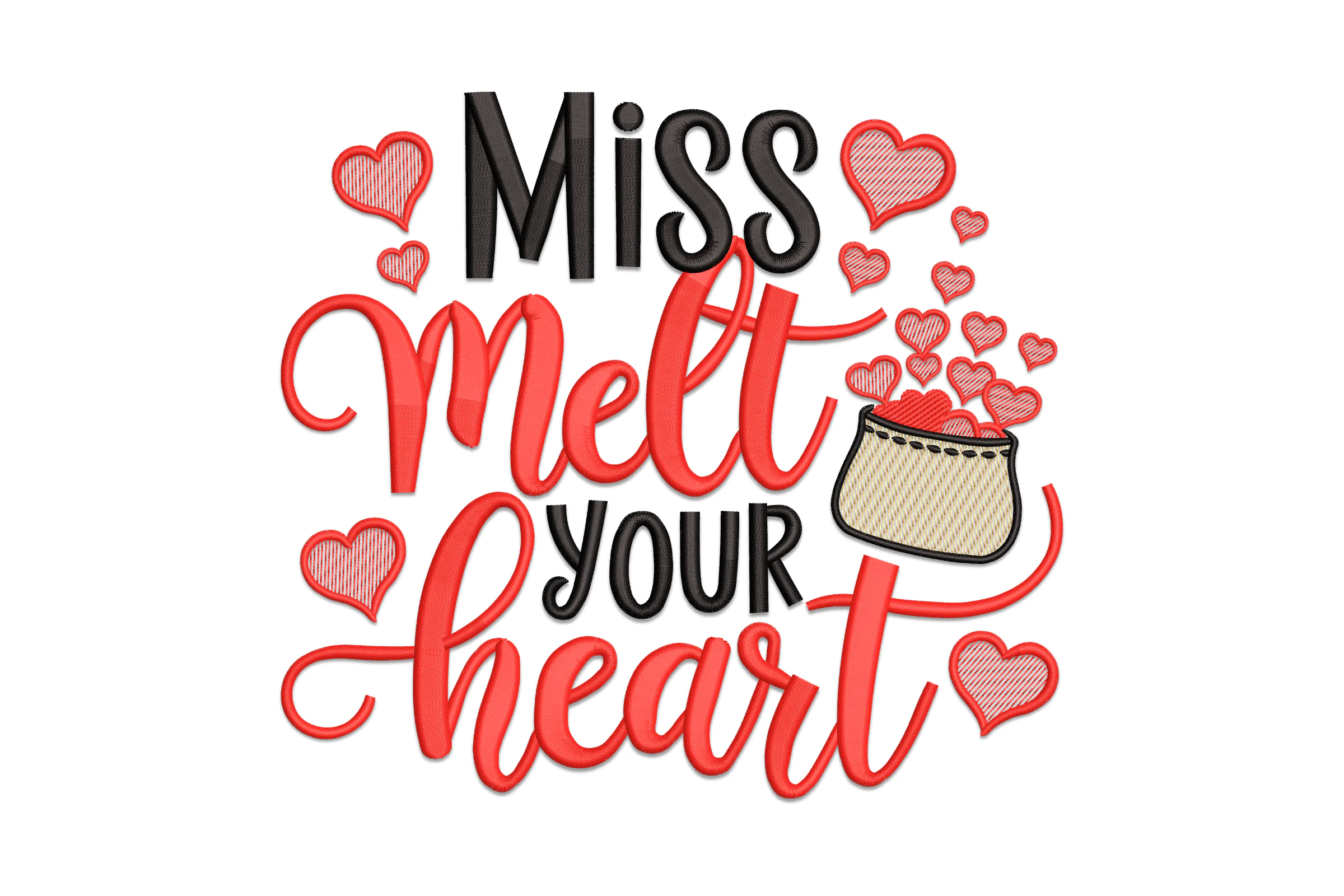 Melt Heart Embroidery Design File
