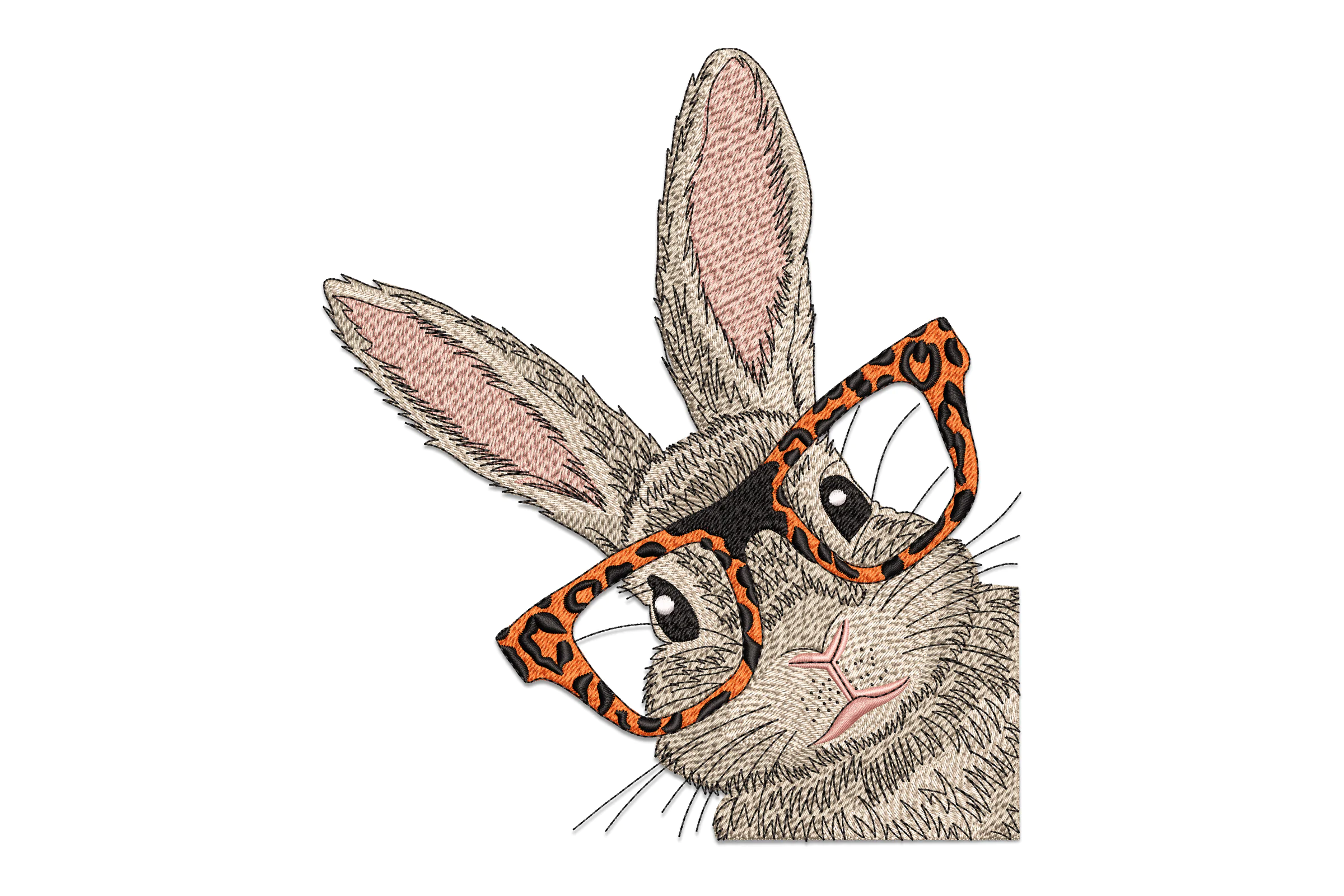 Bunny with Glasses Embroidery Design