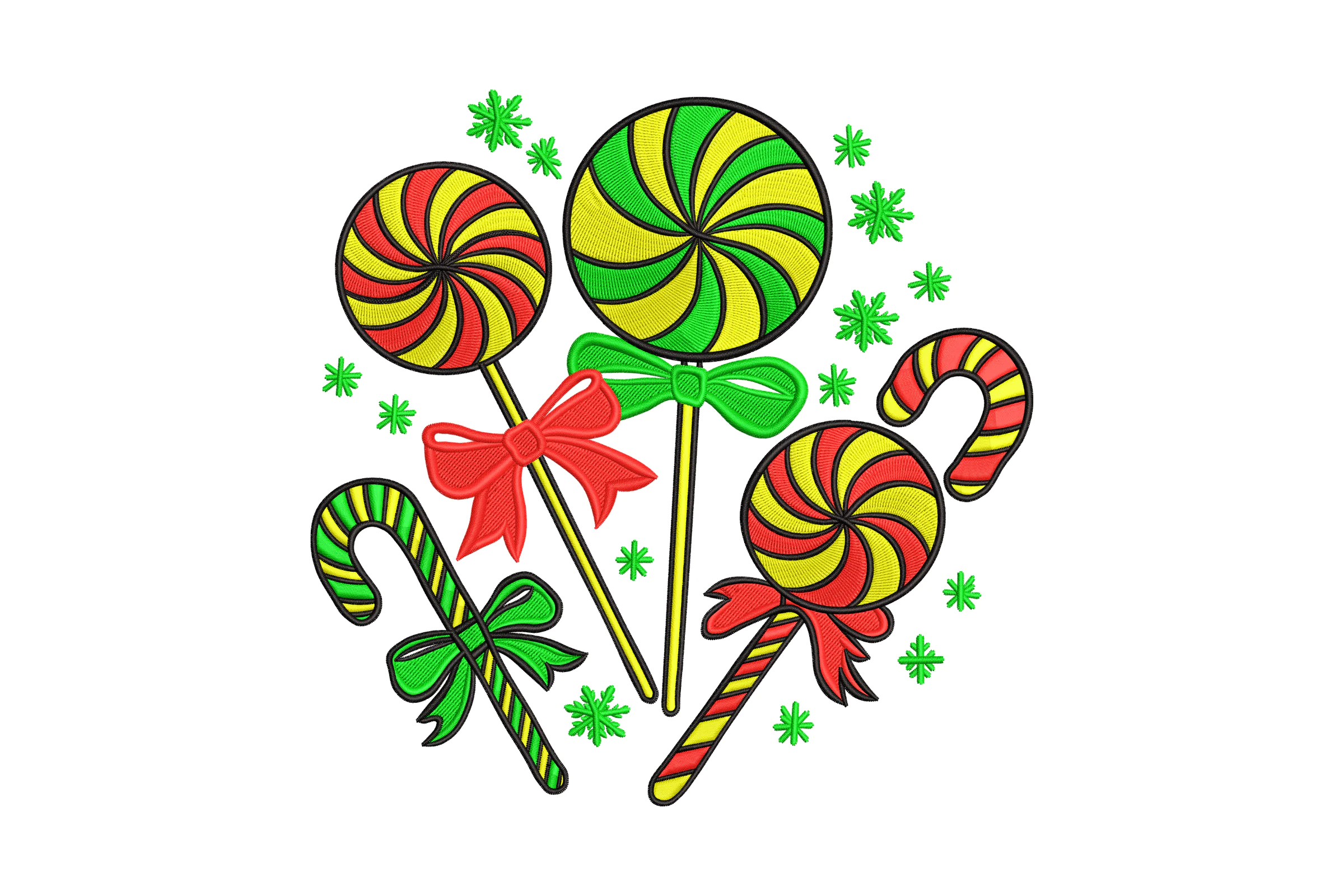 Christmas Candy Cane Embroidery