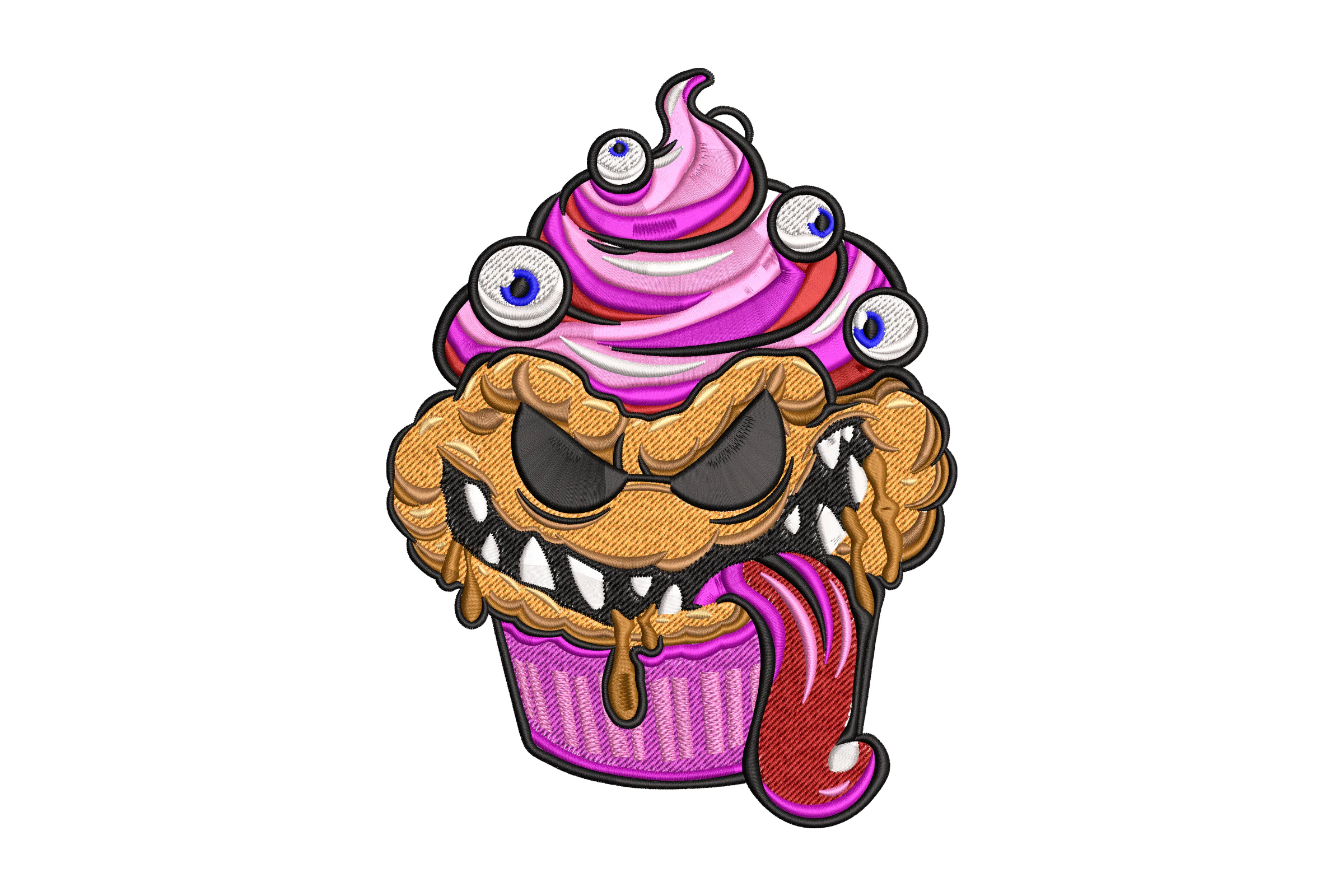 Cupcake Monster Embroidery Design