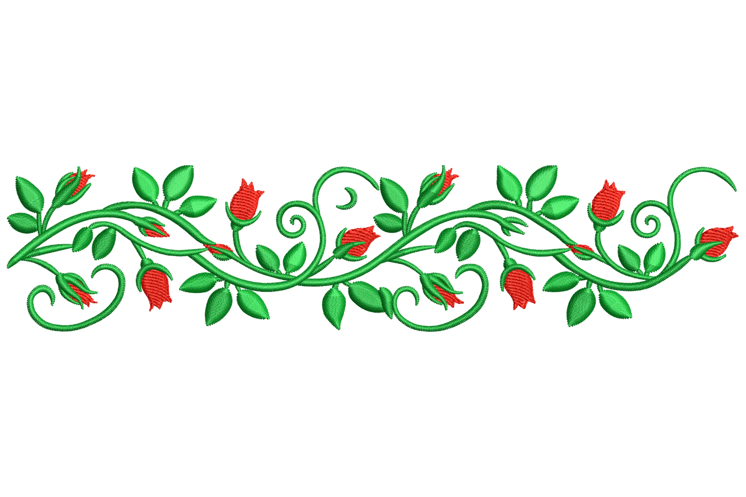 Floral Border Vine Embroidery Design