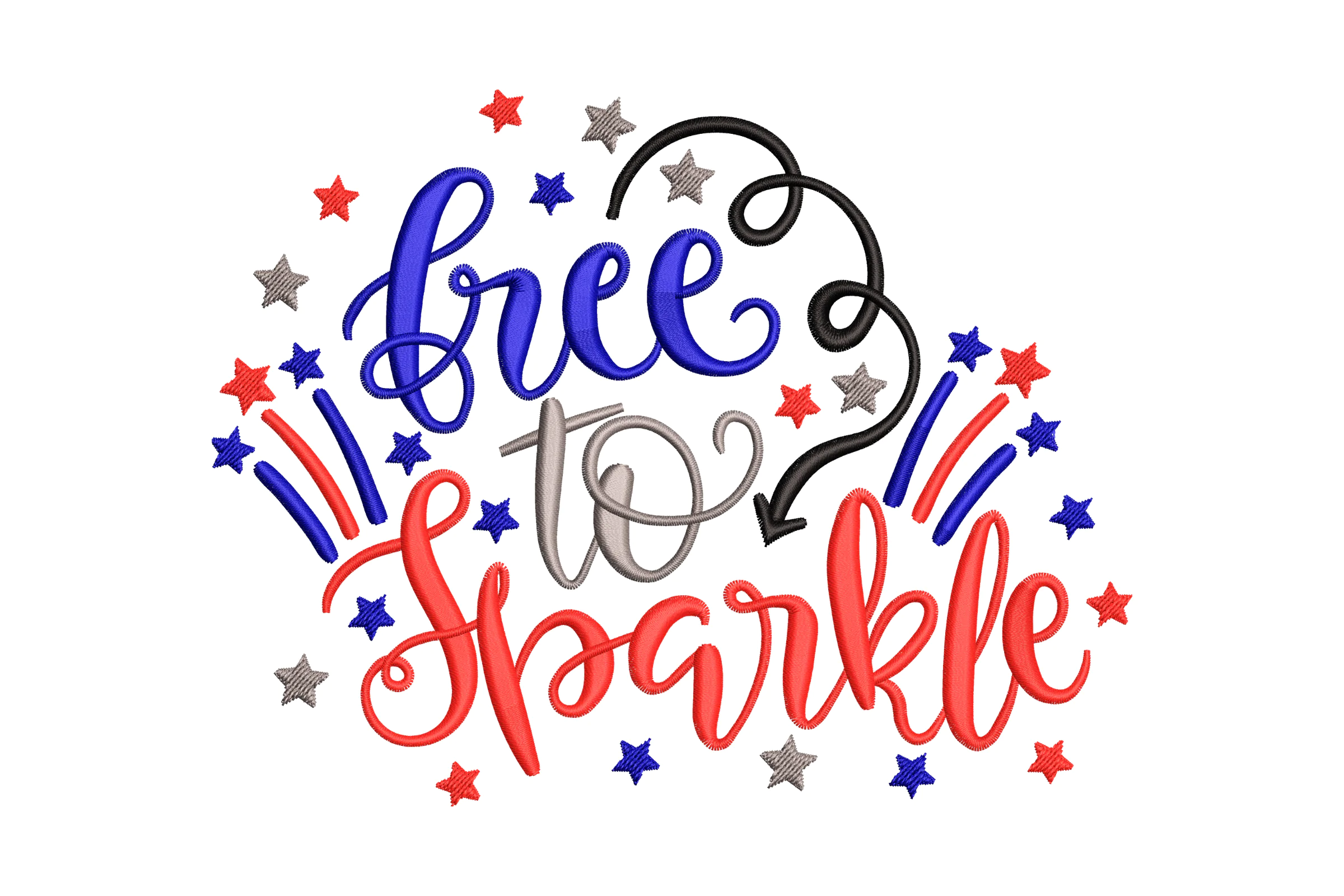 Free to Sparkle 4th of July Embroidery Design