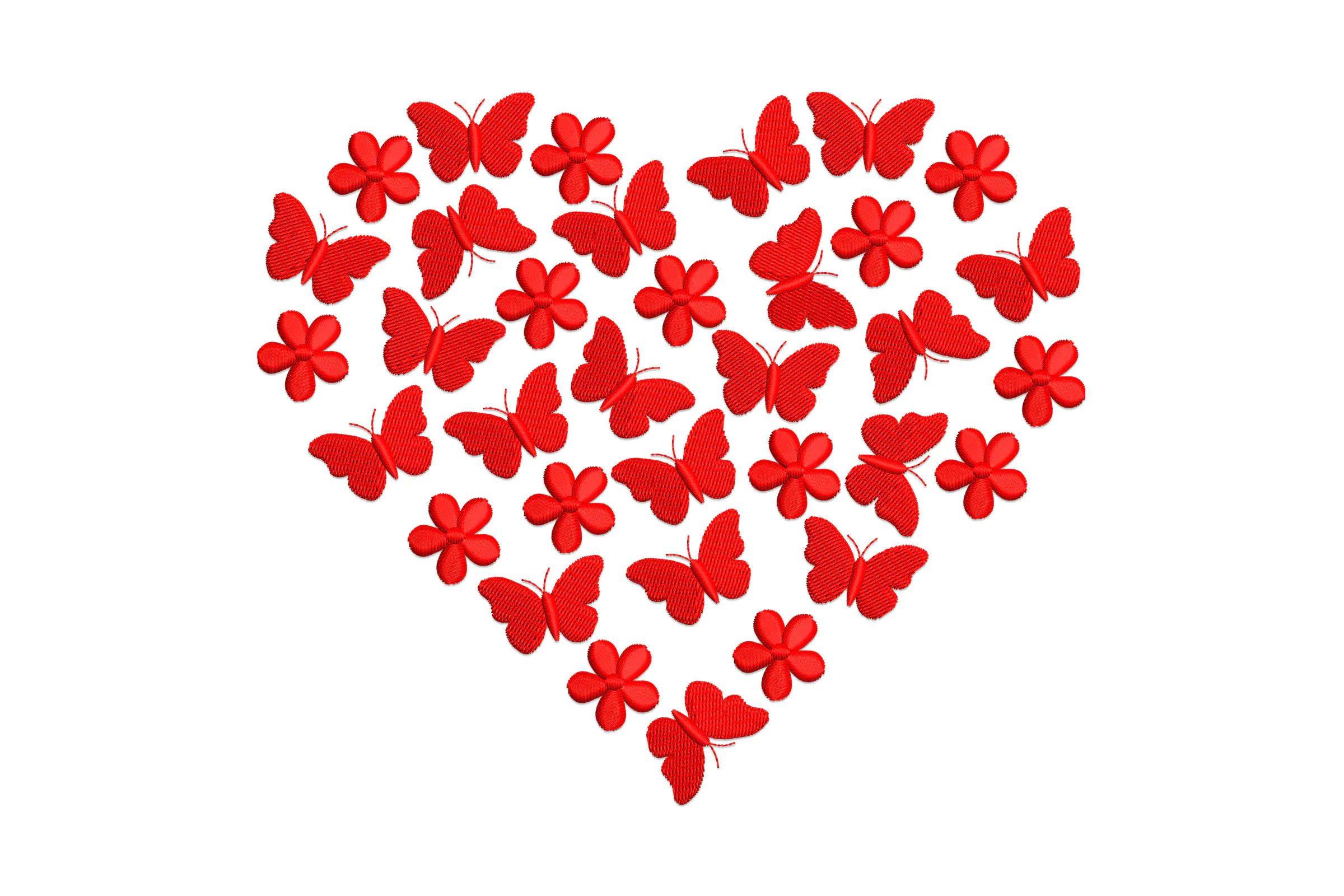 Butterfly Heart Embroidery Design