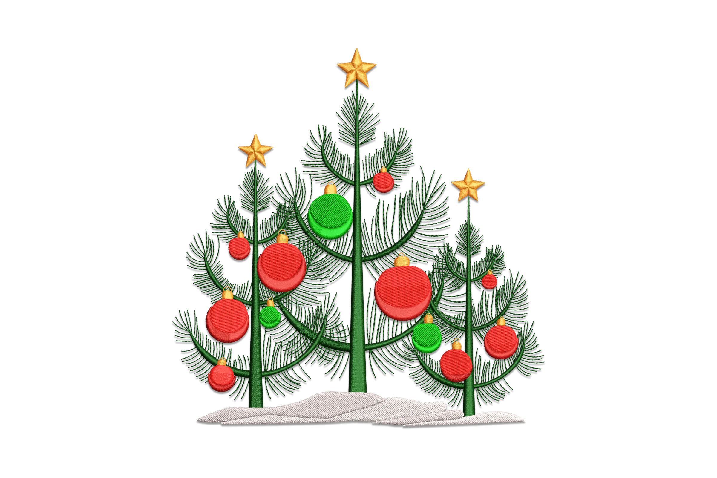 Vintage Christmas Tree Embroidery Design