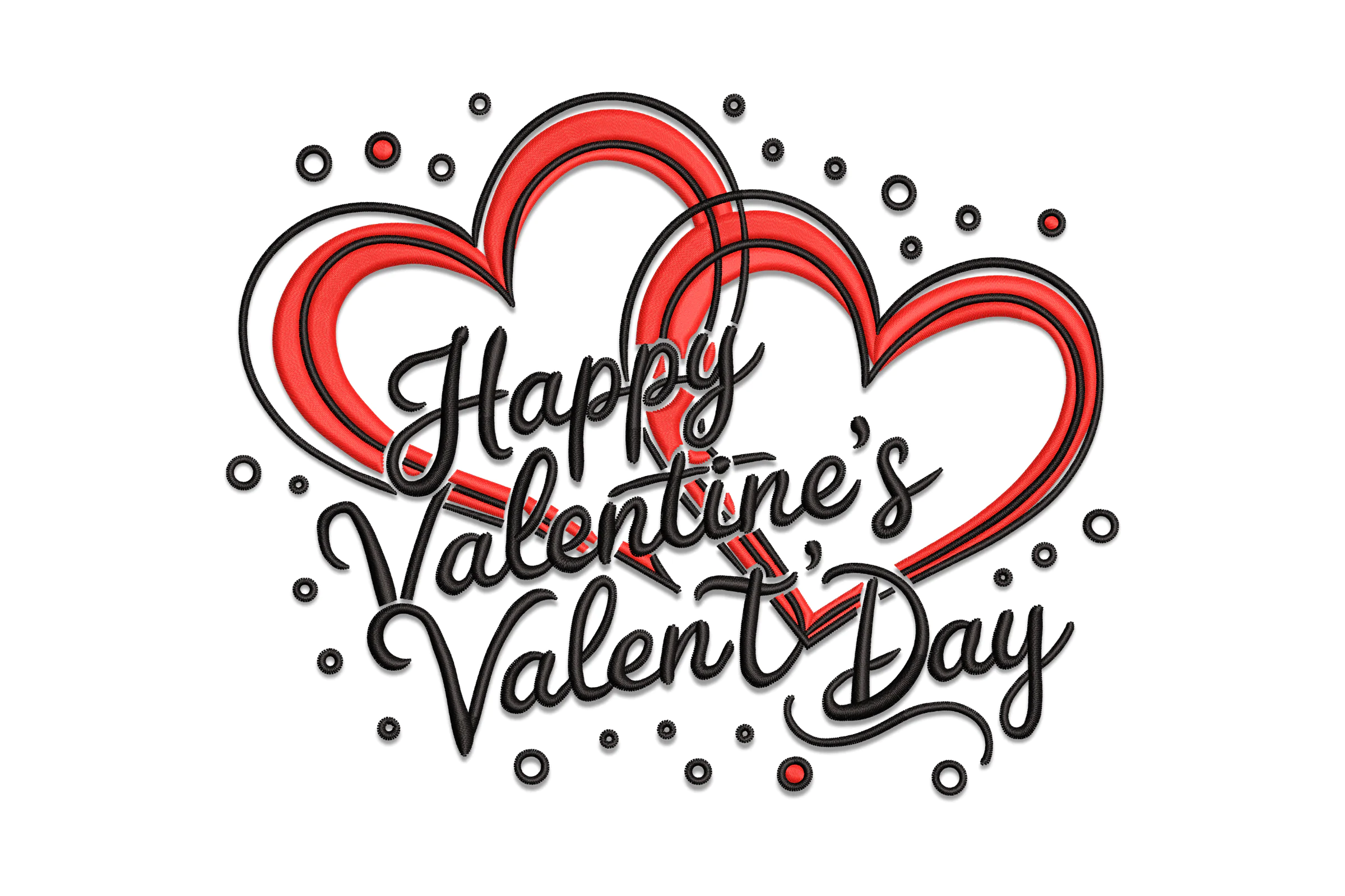 Happy Valentine's Day Embroidery Design File