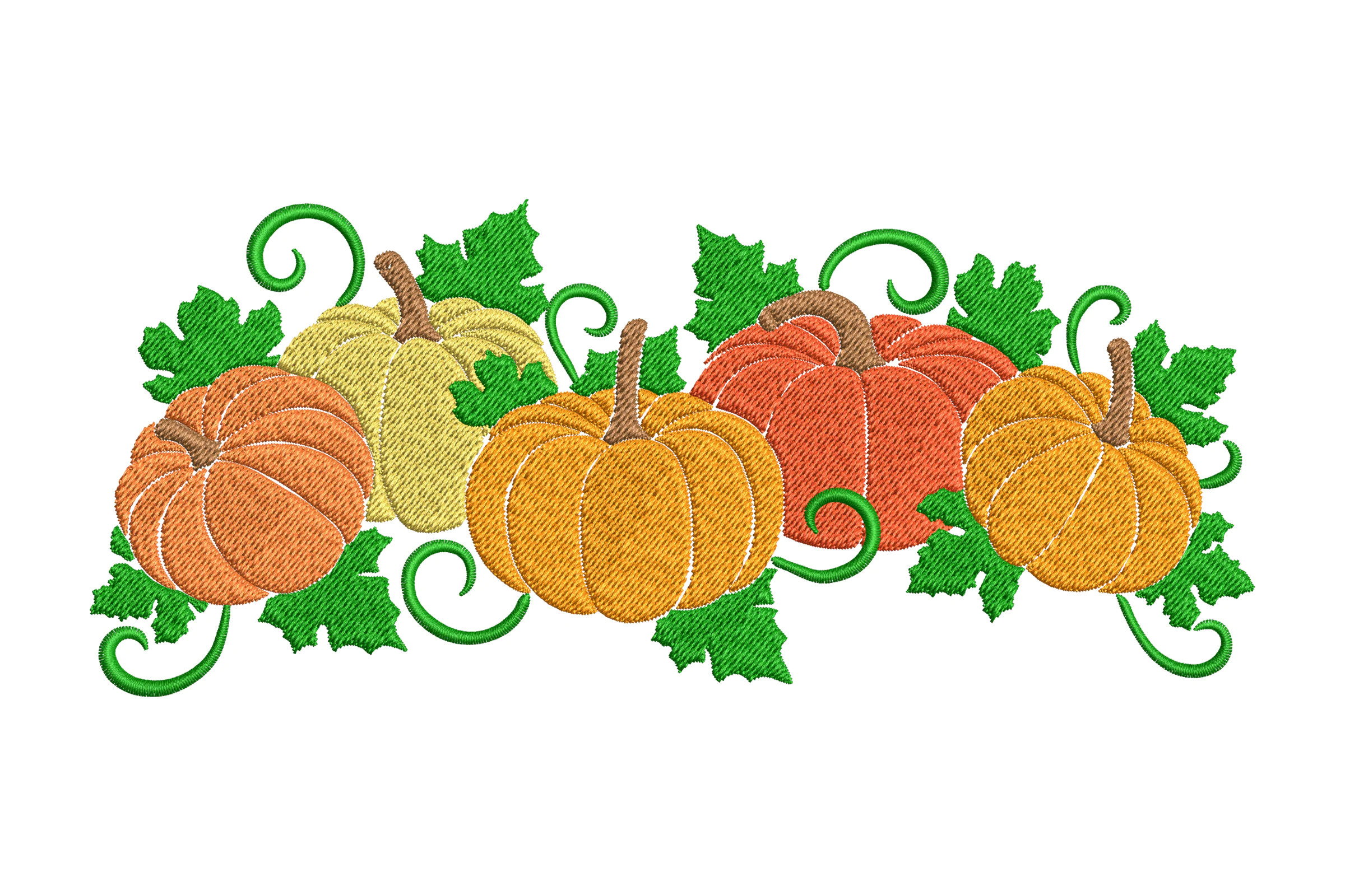 Pumpkins Embroidery Design