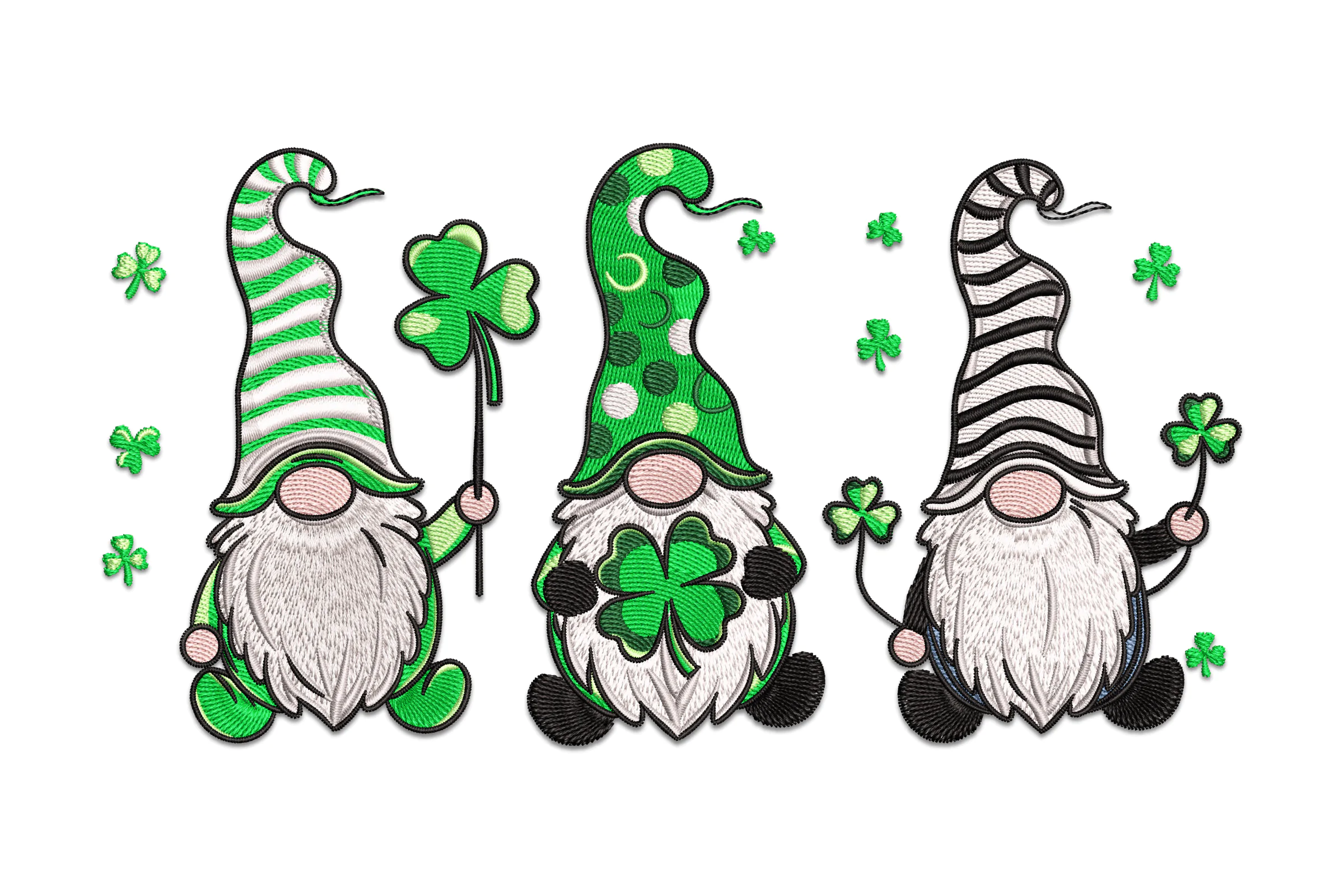 St. Patricks Day Gnomes Embroidery Design