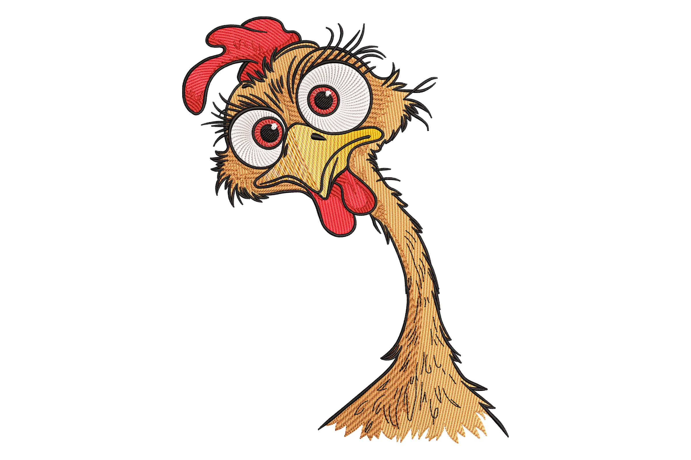 Cute Funny Chicken Embroidery Design