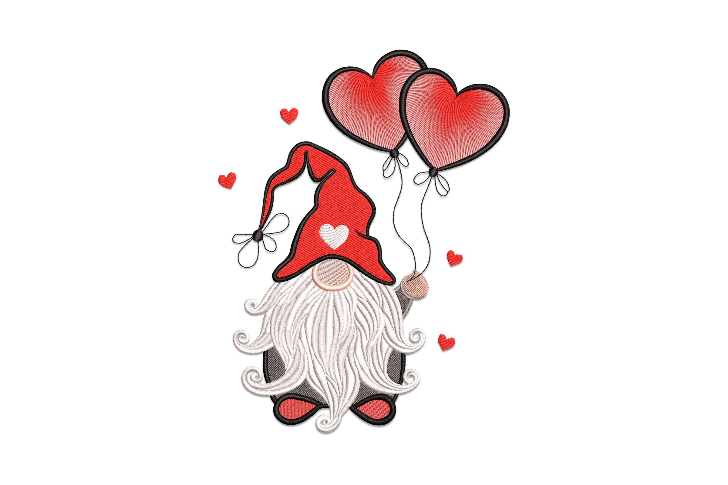 Valentine's Day Gnome Embroidery Design File