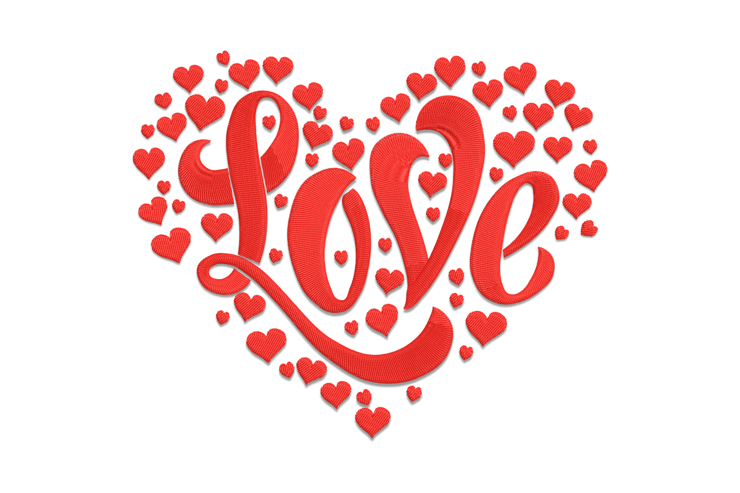 Love Heart Embroidery Design Pattern