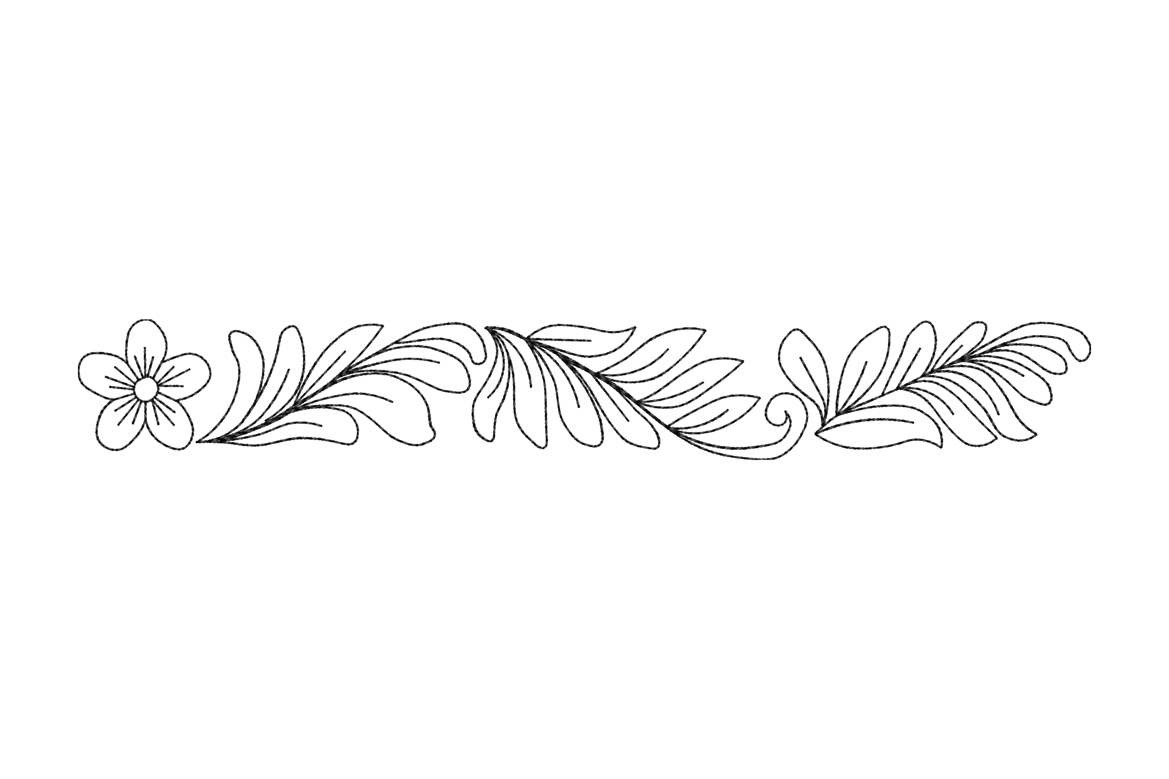 Floral Flower Embroidery Border Lace machine Embroidery Design