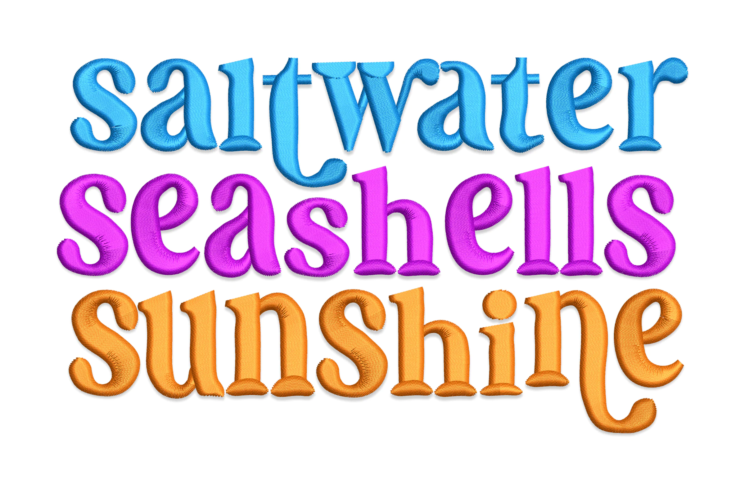 Saltwater Seashells Sunshine Embroidery Design