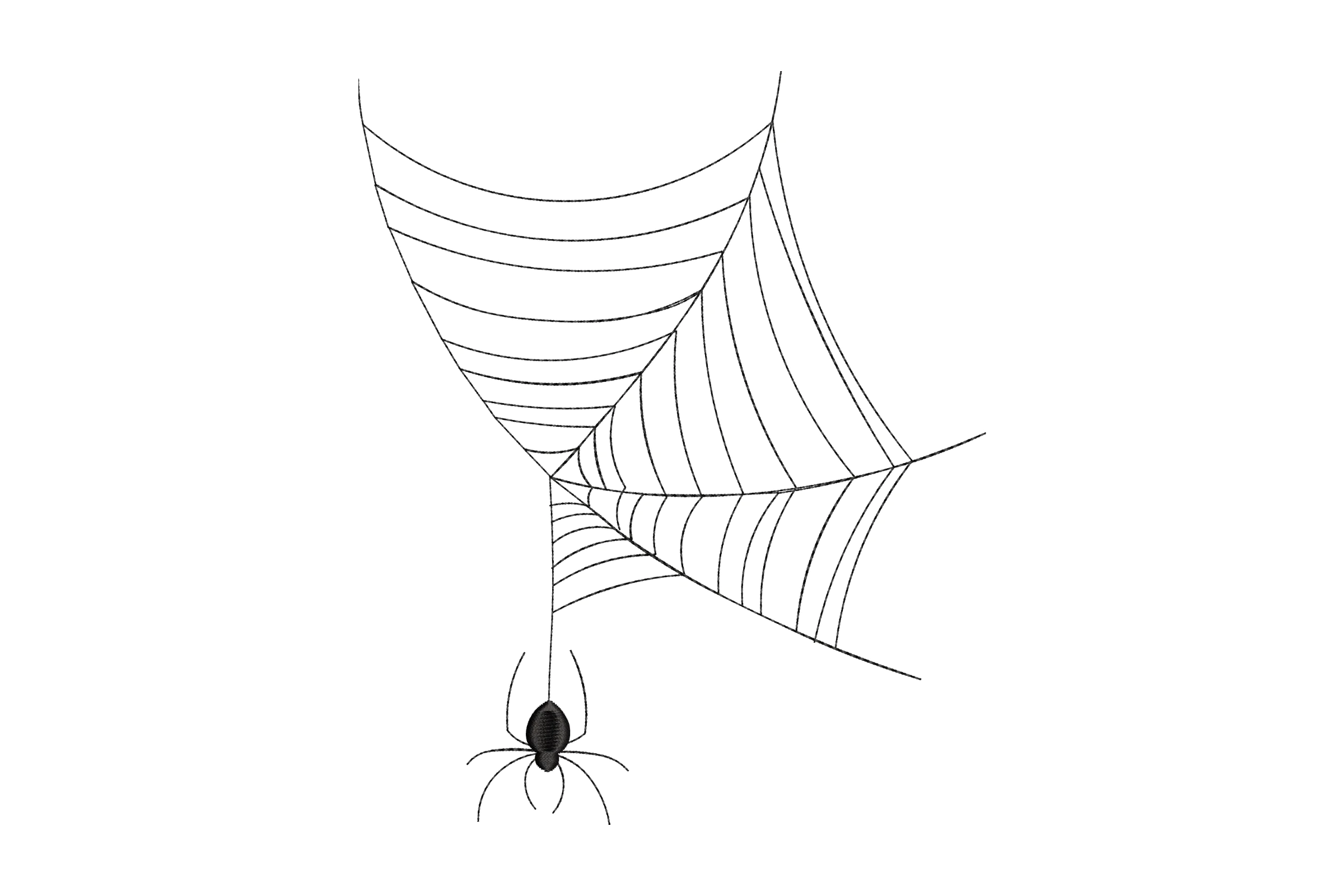 Spider and Web Embroidery Design