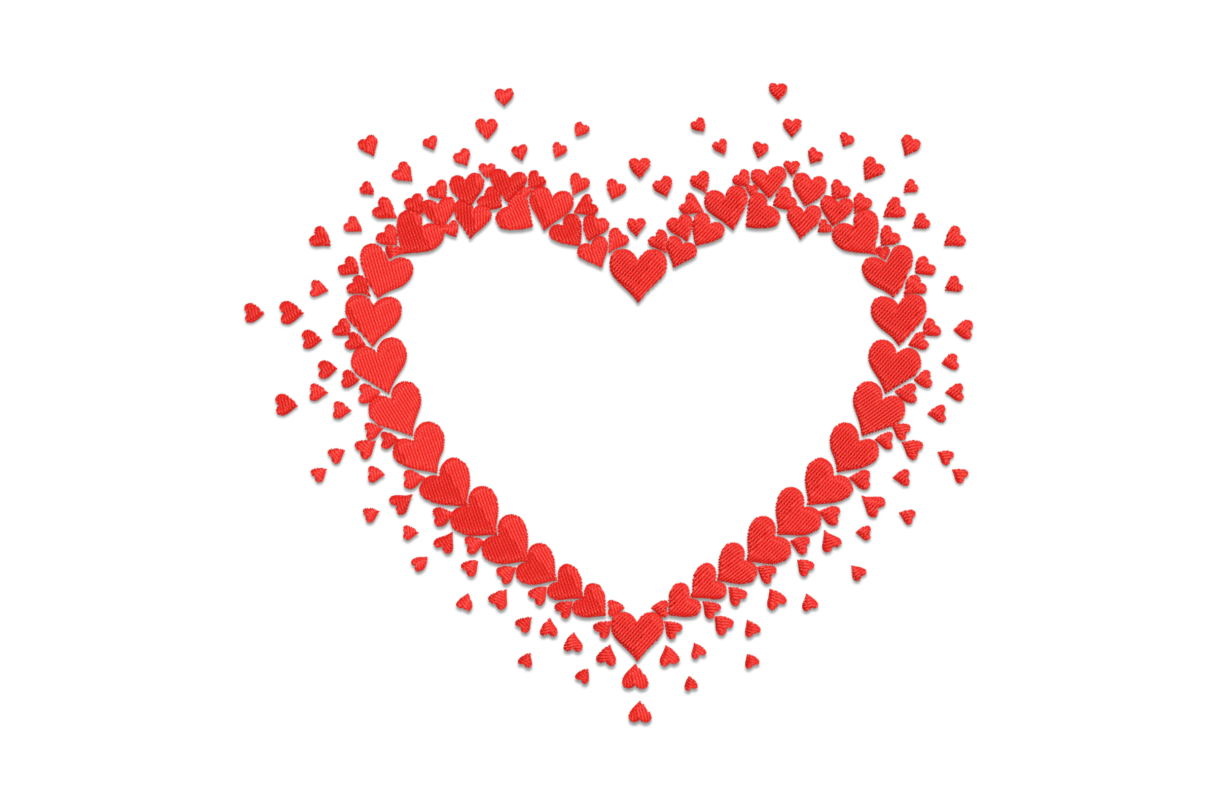 Valentine Red Hearts Embroidery Design