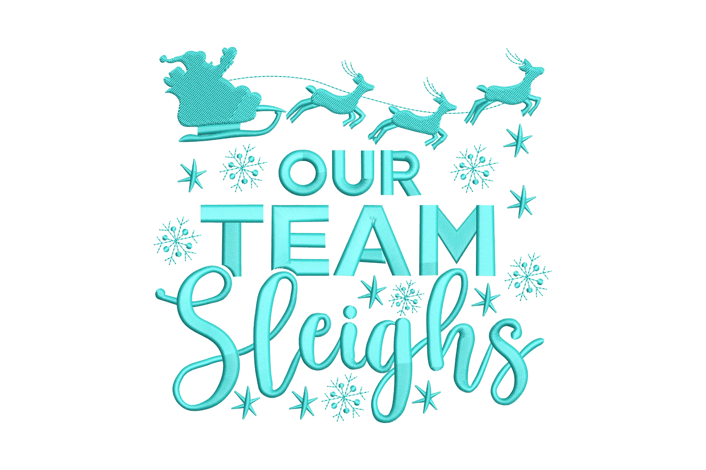 Our Team Sleighs Embroidery Design