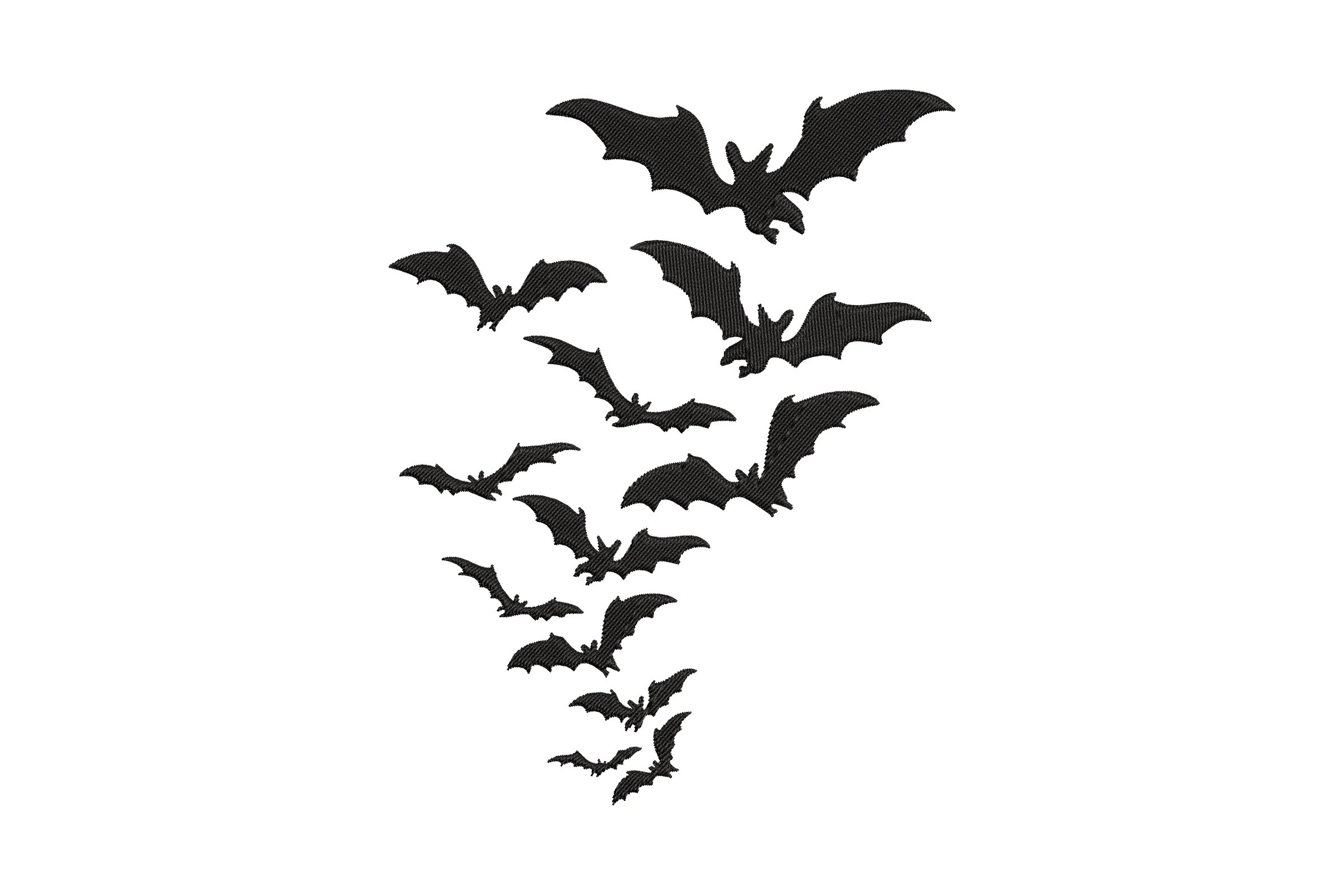 Halloween Flying Bats Embroidery Designs
