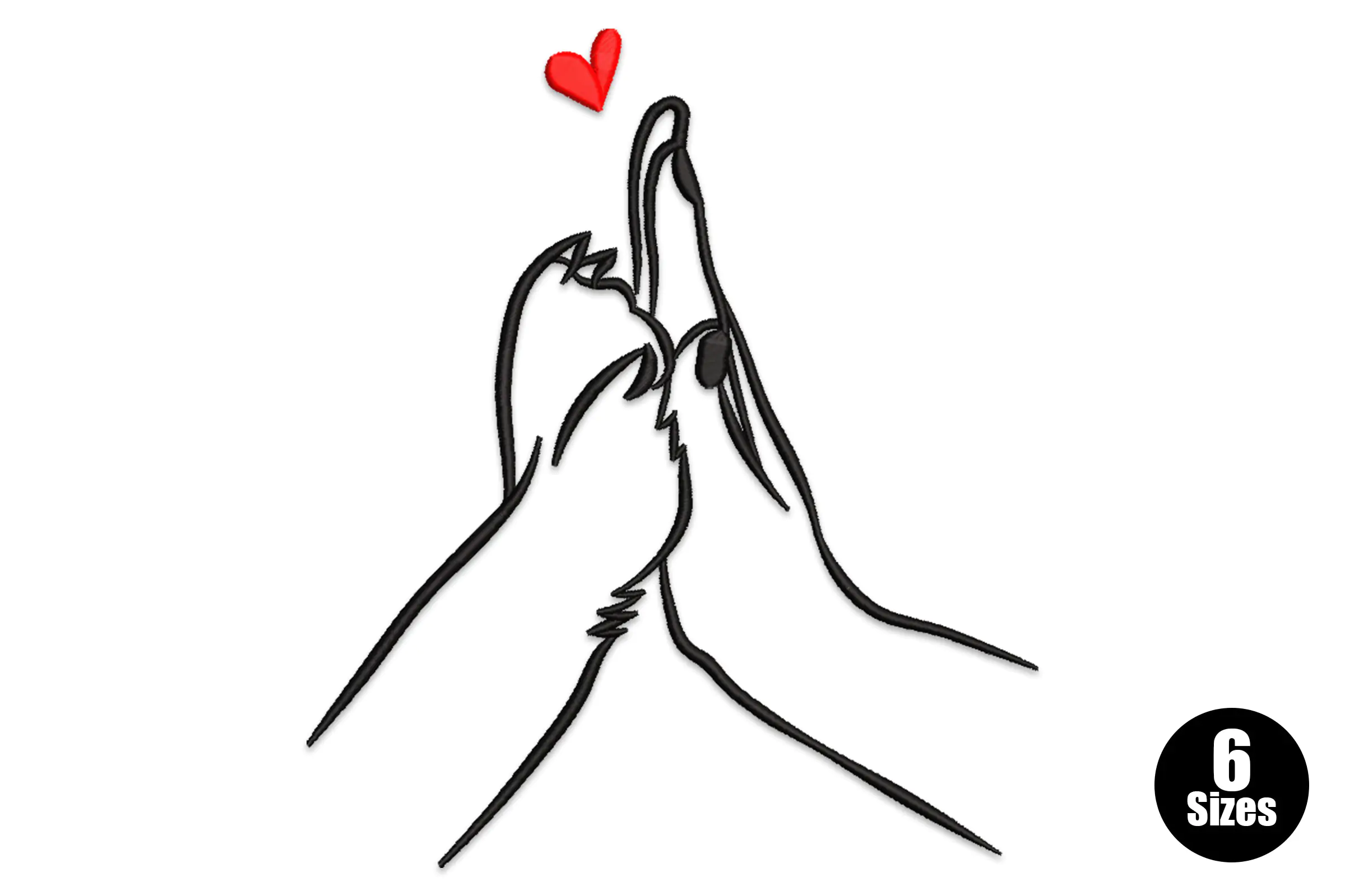 Human Hand and Dog's Paw Embroidery Design