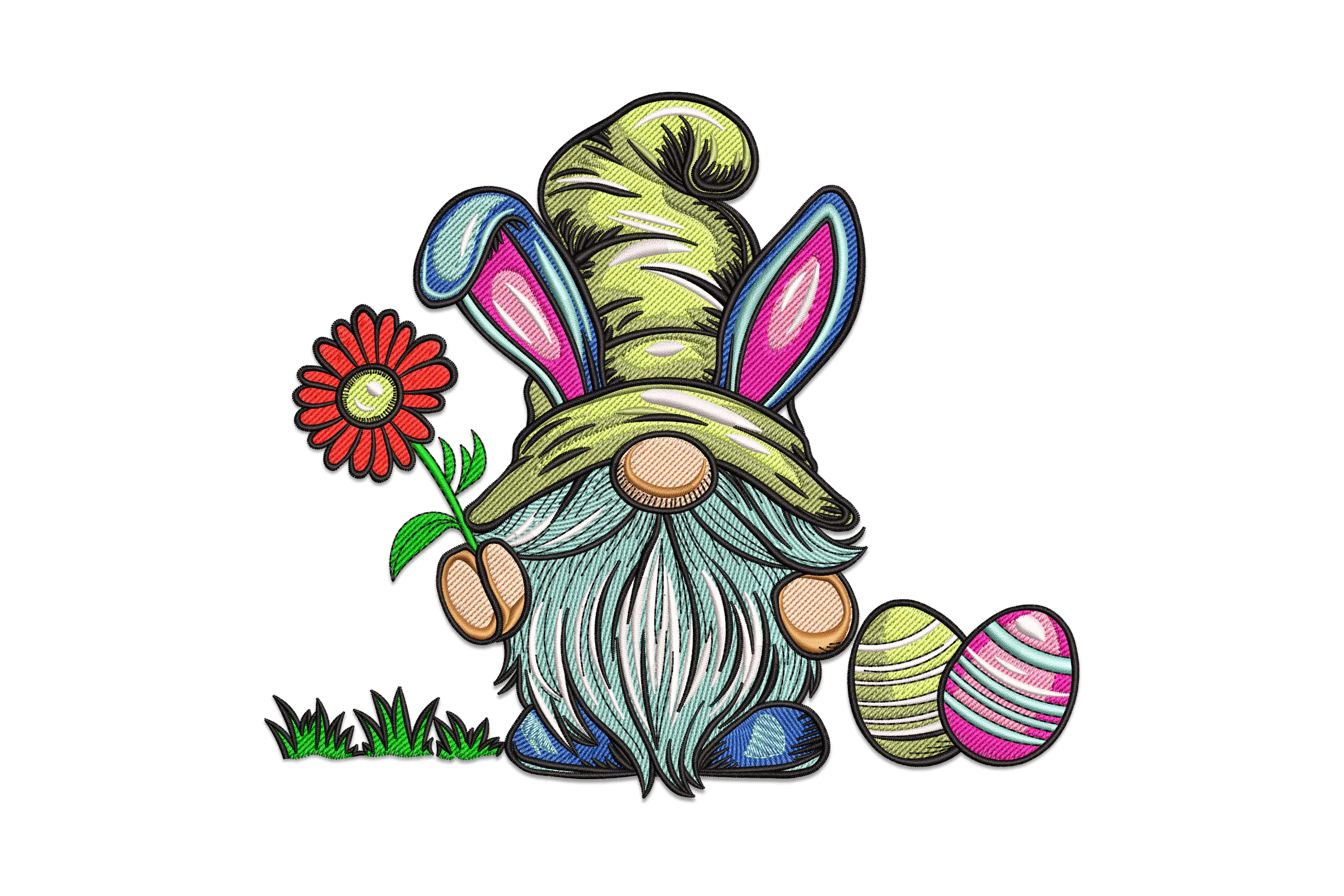 Easter Gnome Embroidery Design File