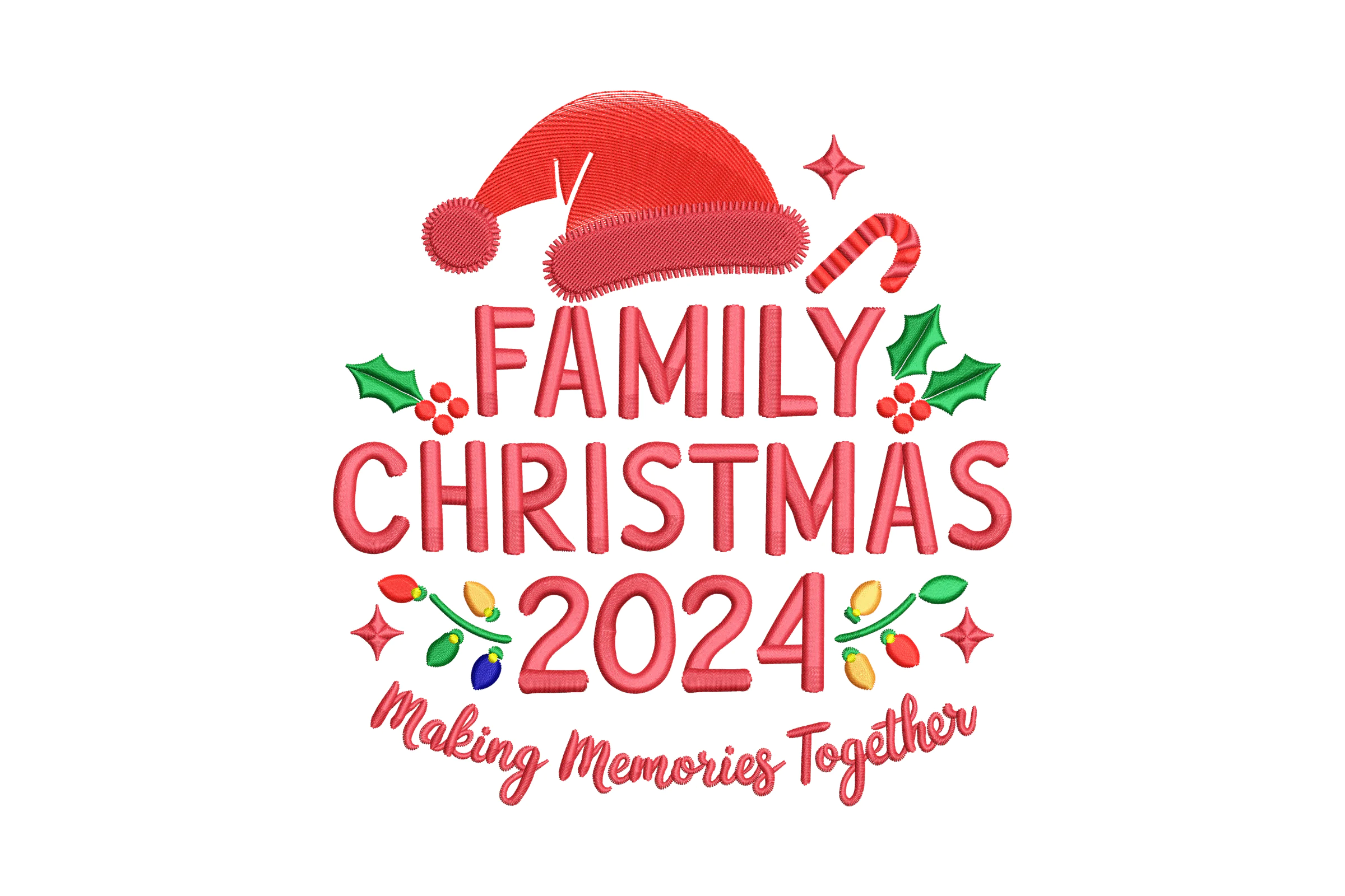 Family Christmas Embroidery Design