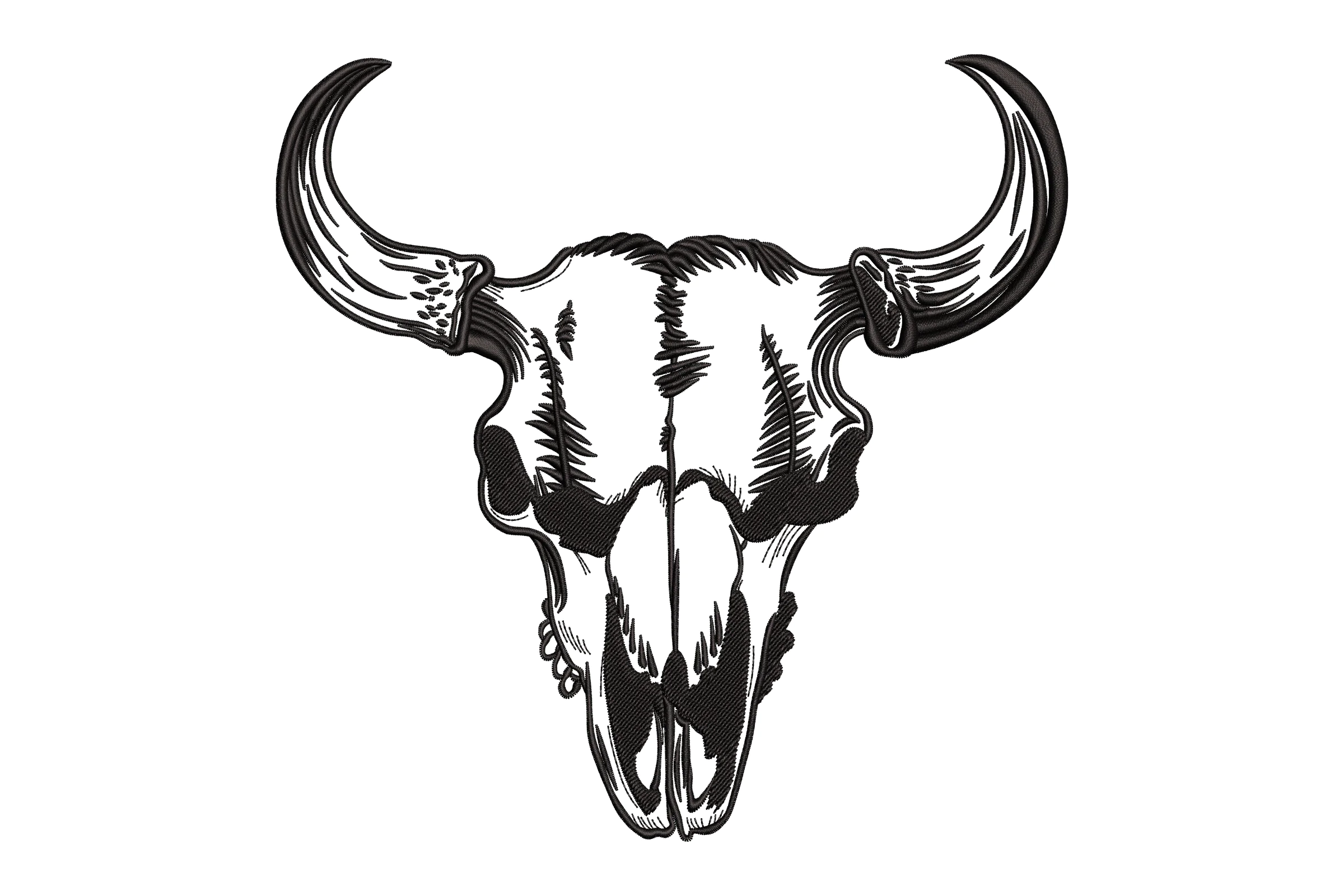 Bull Skull Embroidery Design