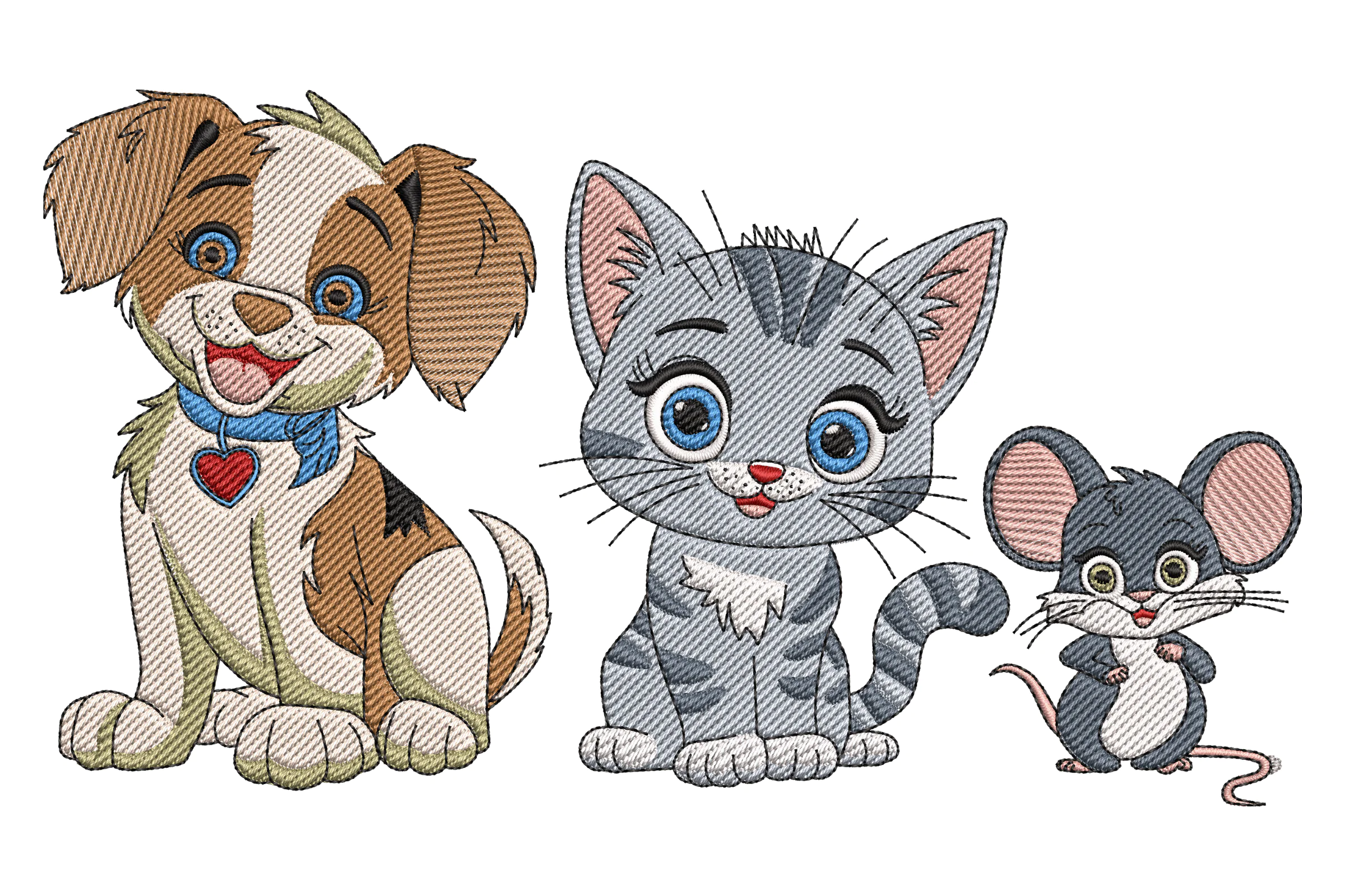 Puppy Kittens Embroidery Design