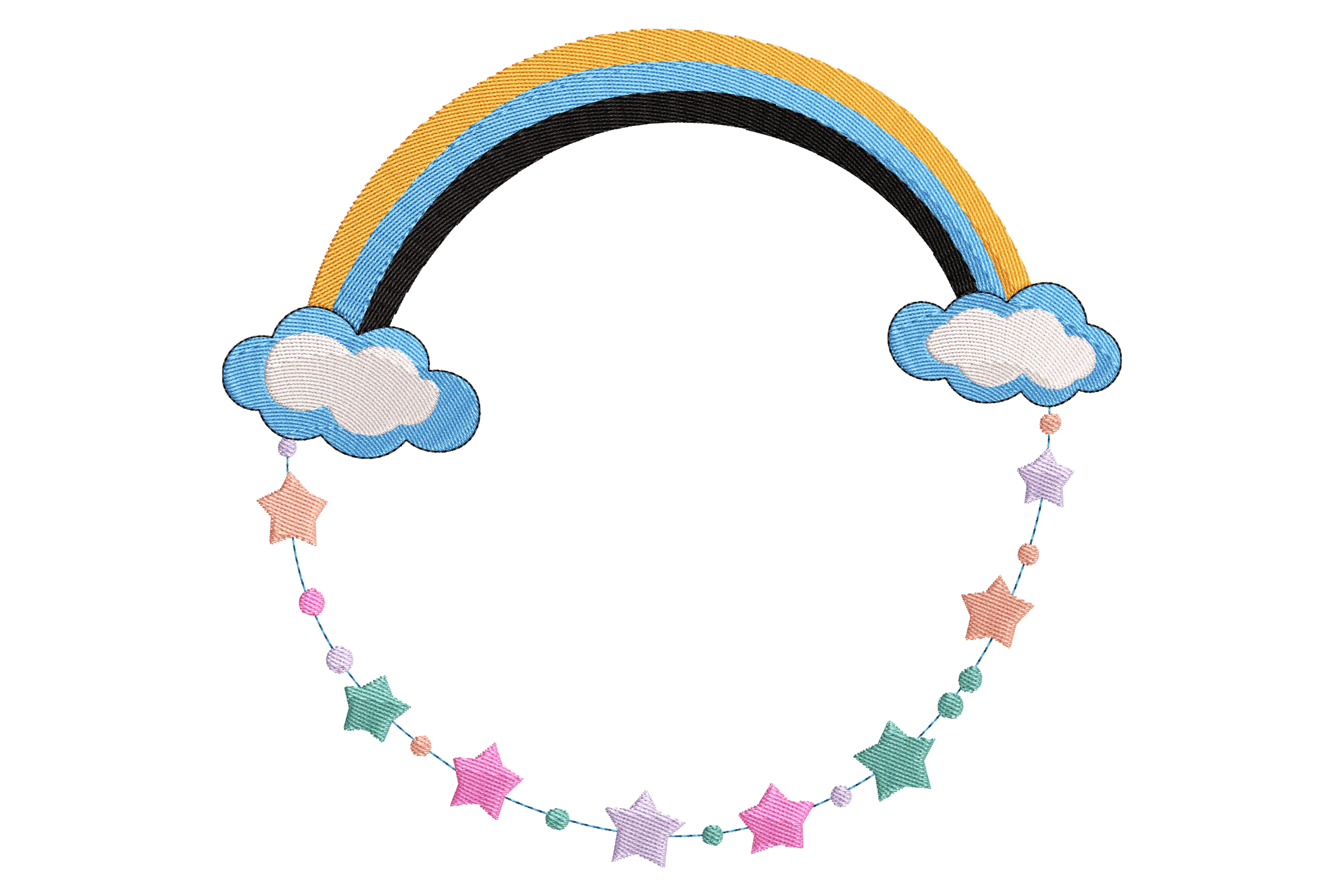 Rainbow Frame Embroidery Design