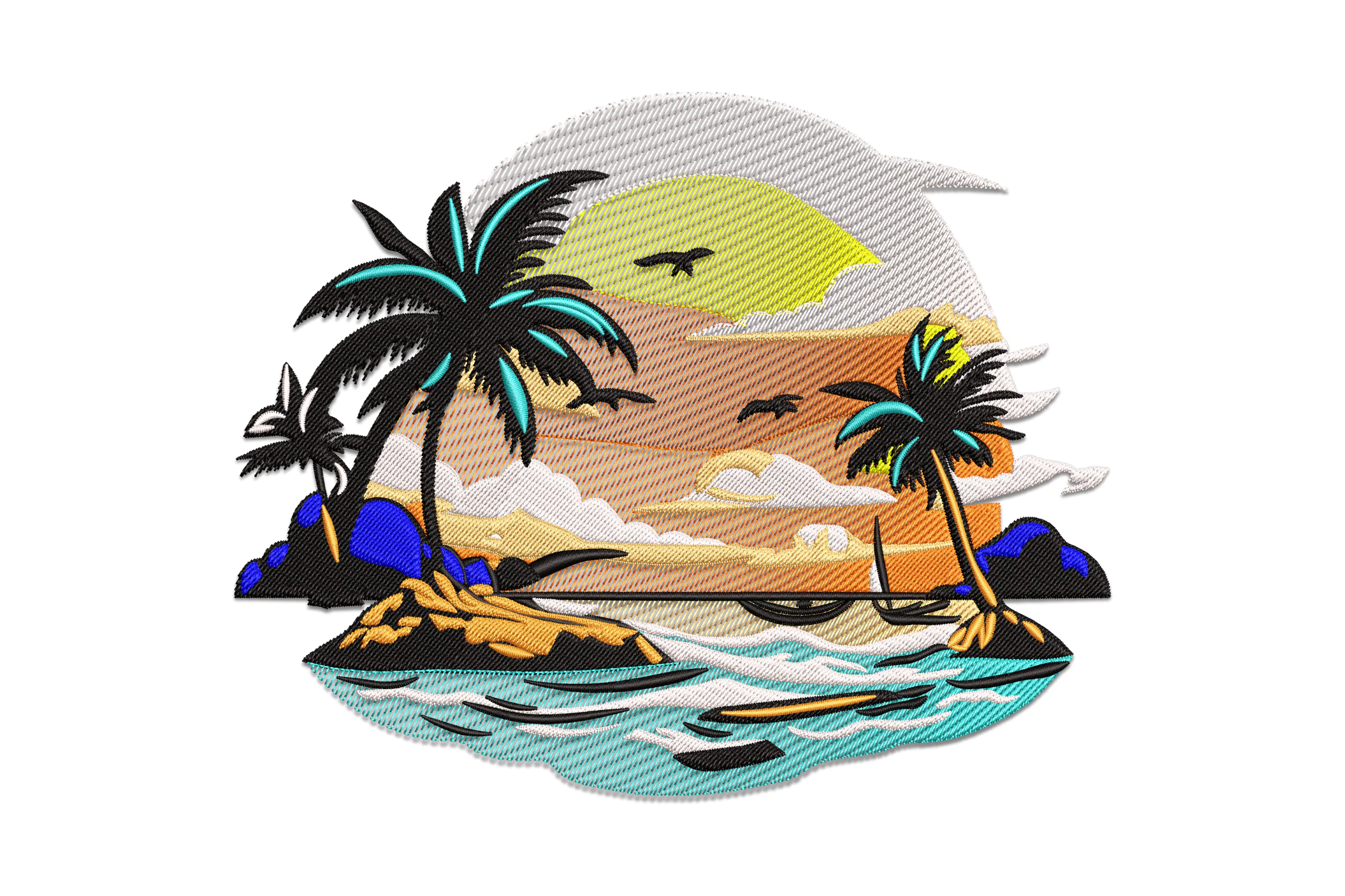 Palm Tree Embroidery Design
