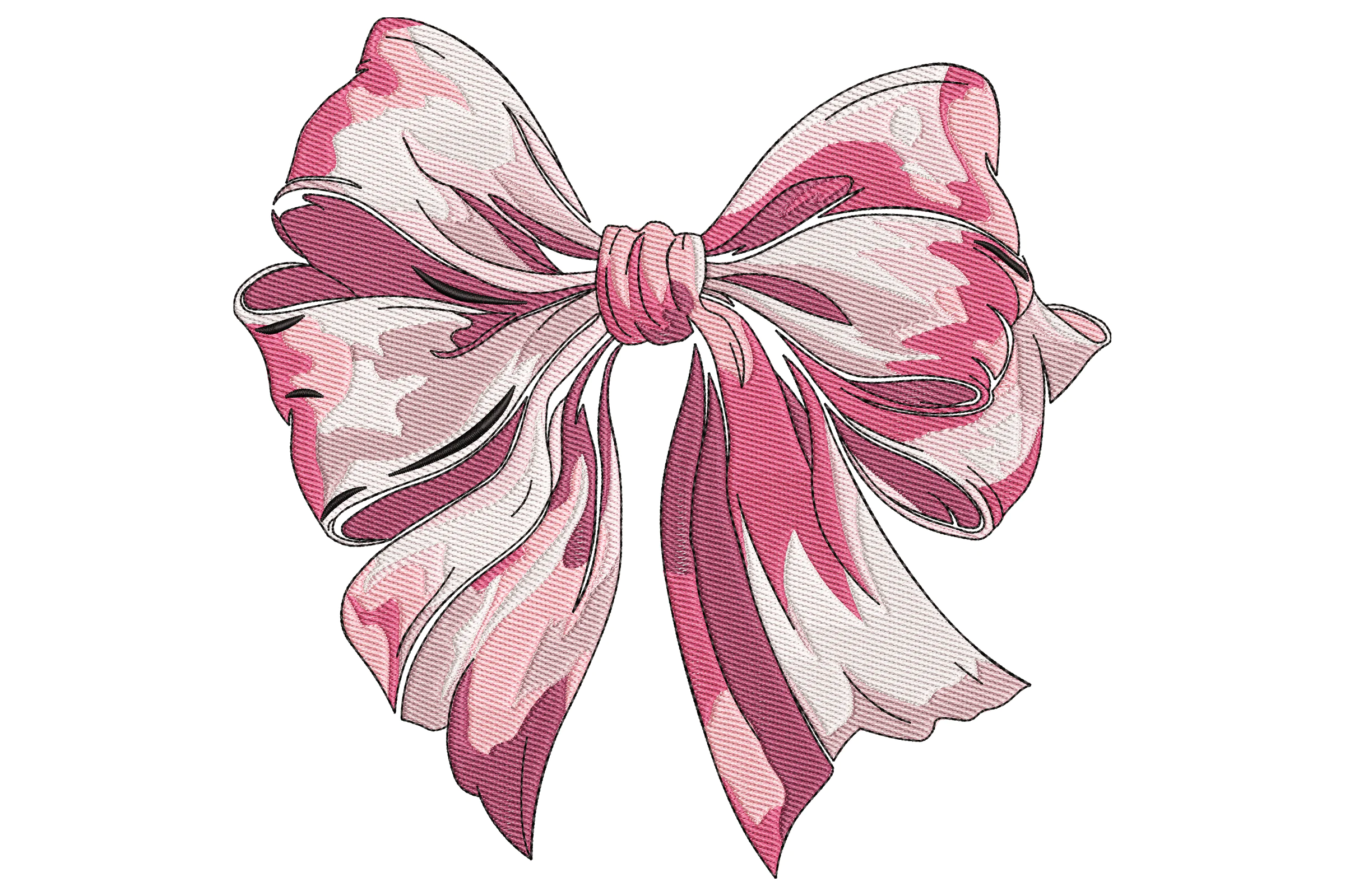 Pink Bow Embroidery Design