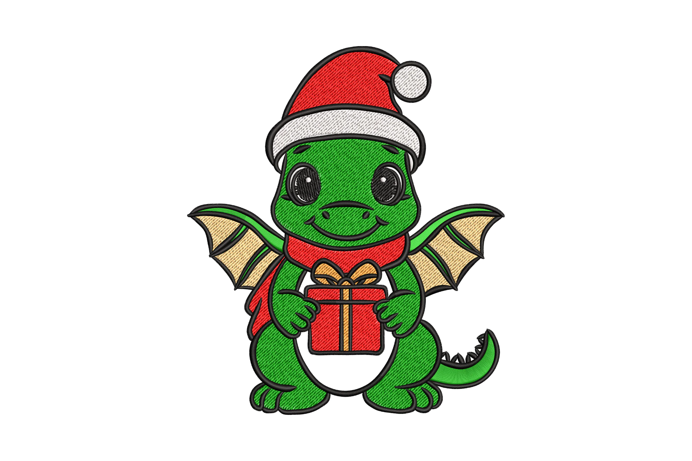 Dragon Christmas Embroidery Design