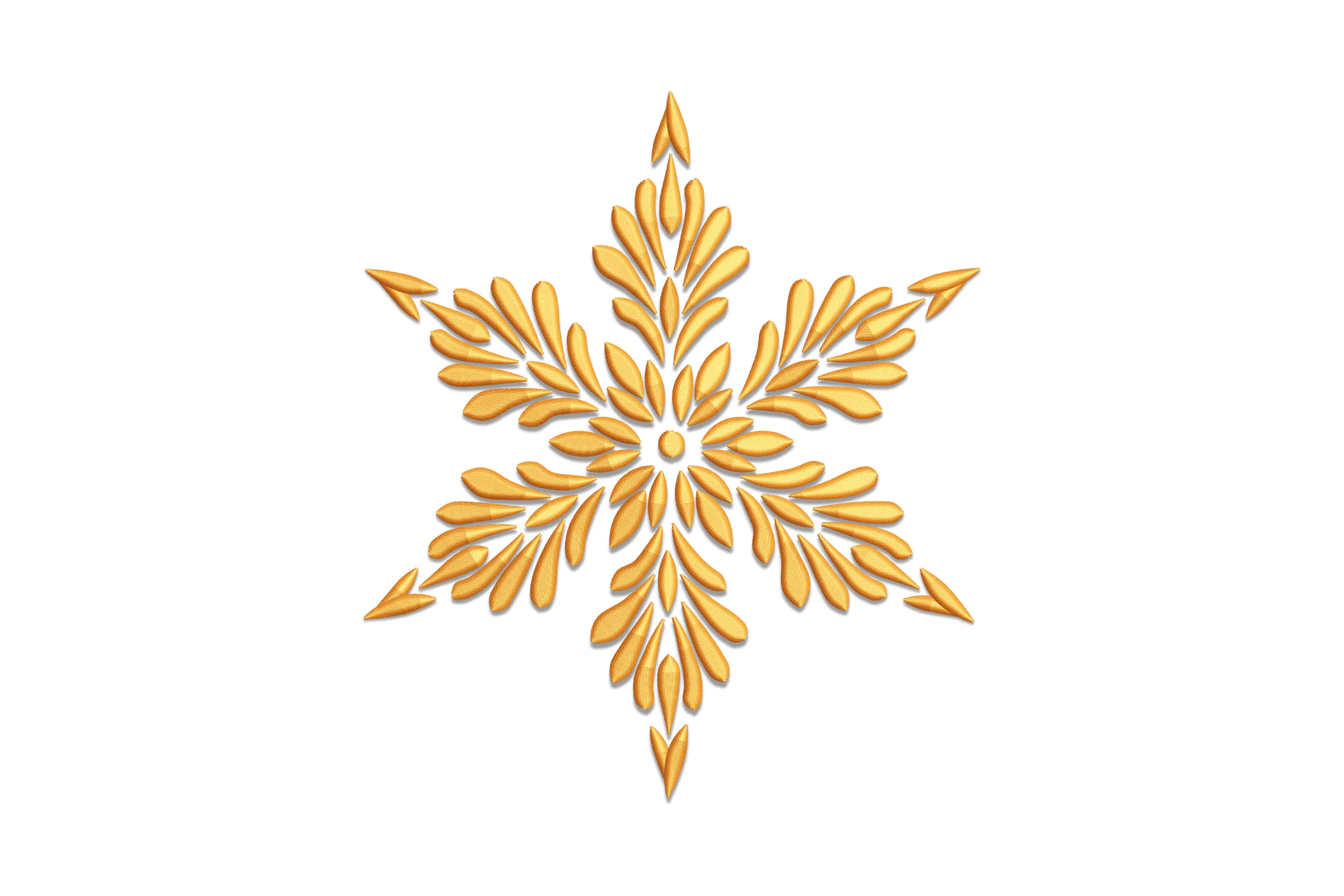 Gold Christmas snowflake Machine Embroidery Design