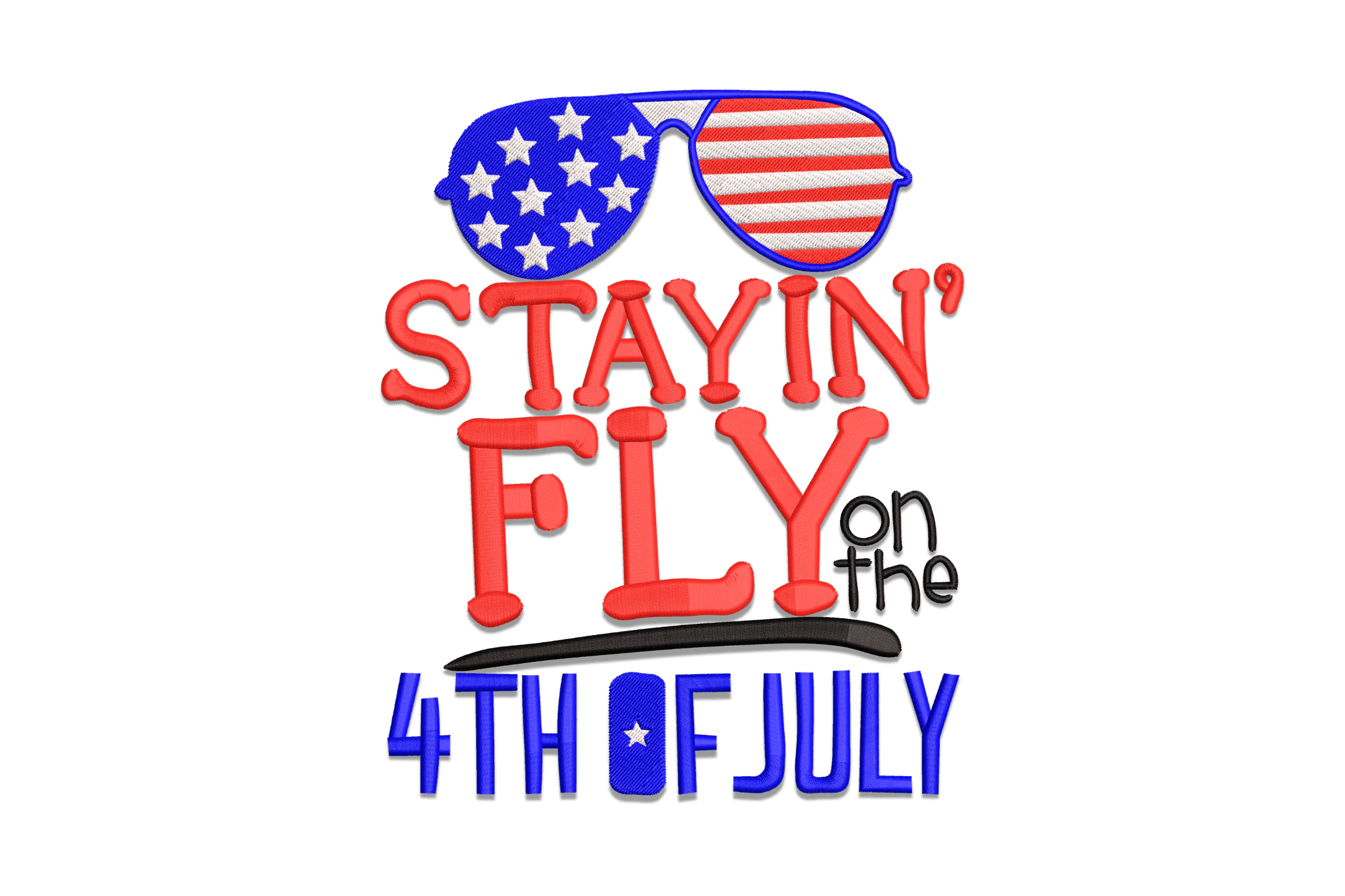 Staying Fly on the 4th of July Embroidery Design
