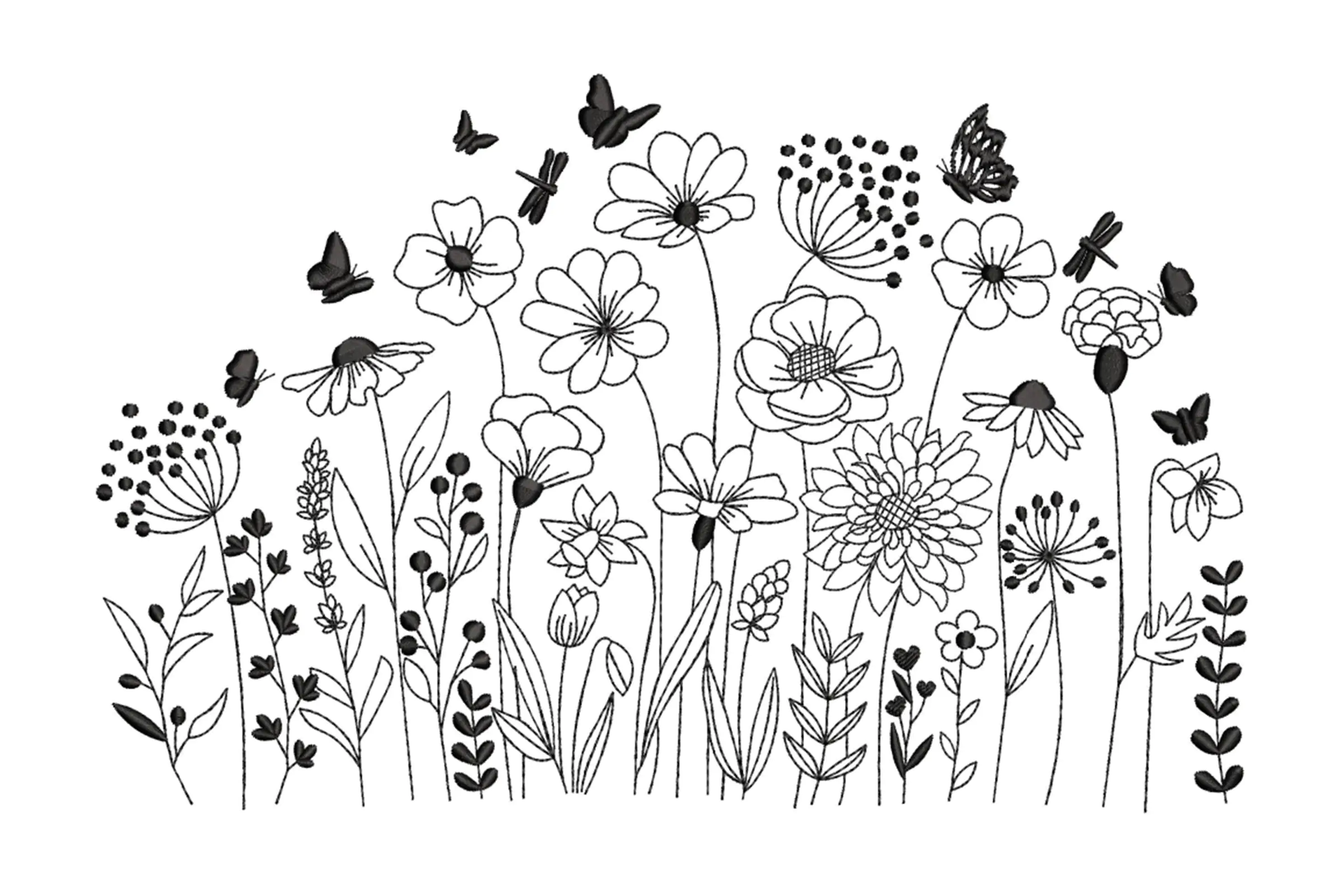 Wildflowers Digital Embroidery File