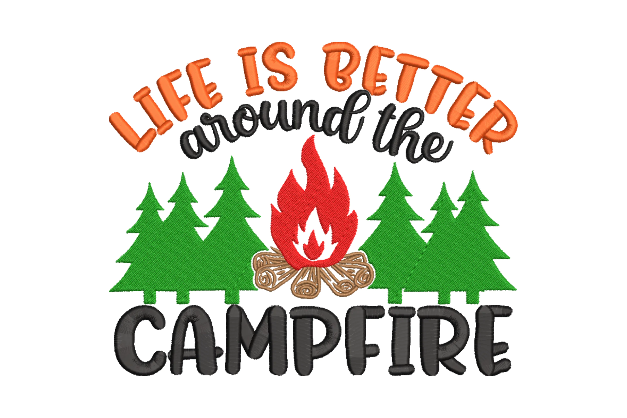 Camping Quotes Embroidery Design