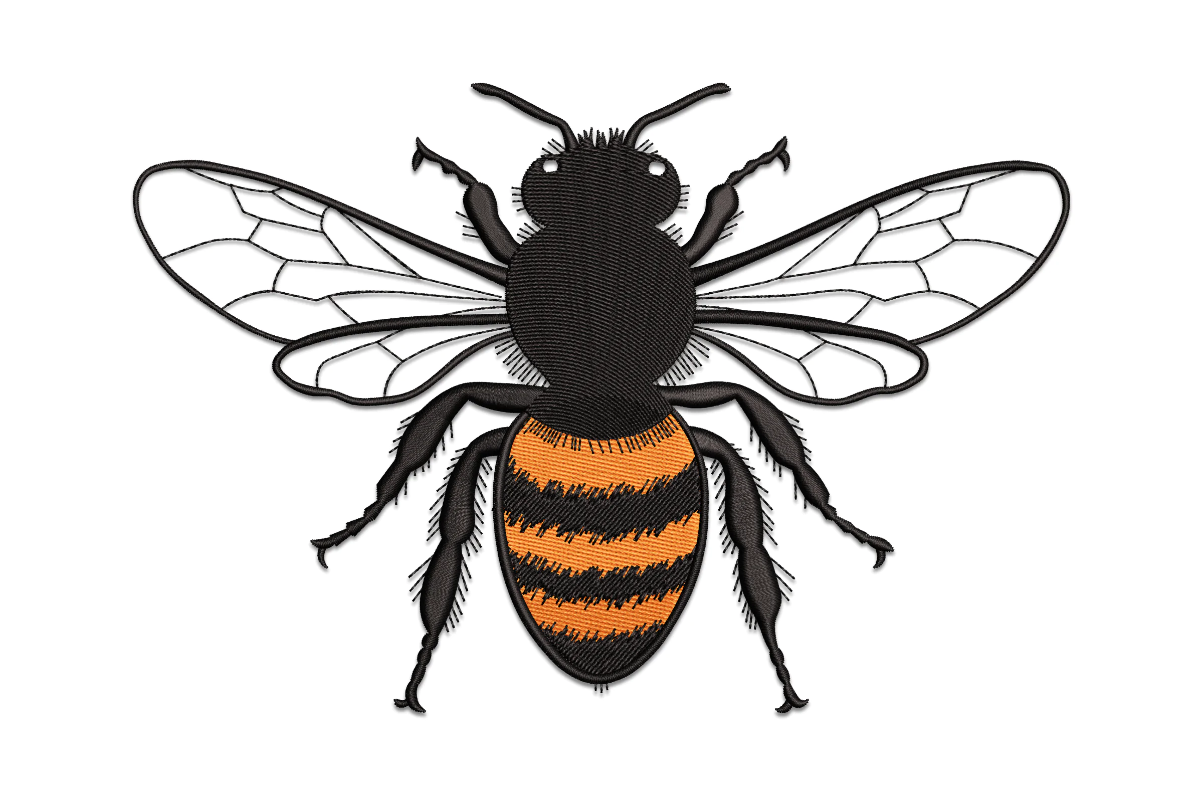 Bee Flying Embroidery Design