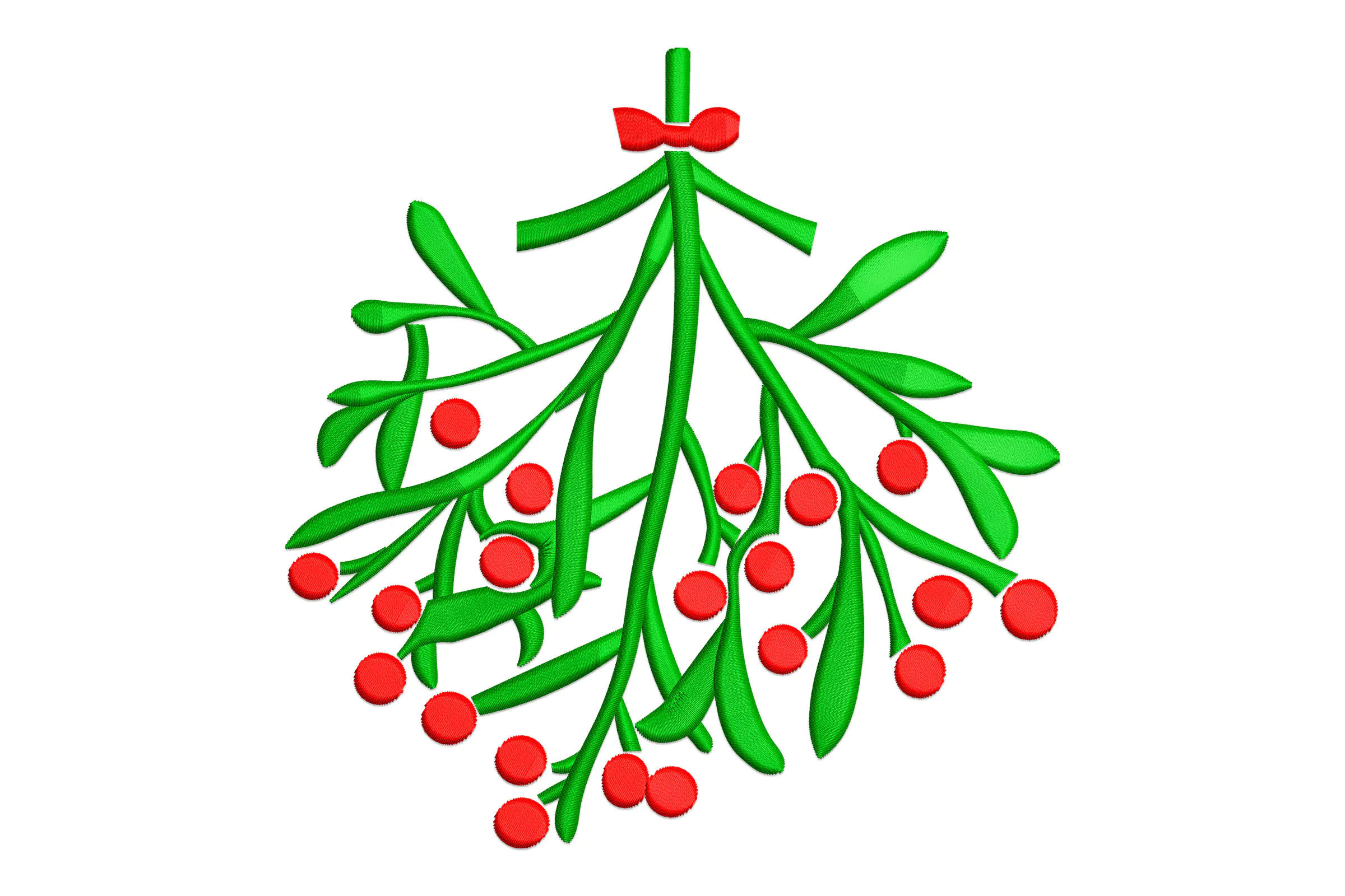 Christmas Mistletoe Branch Embroidery File