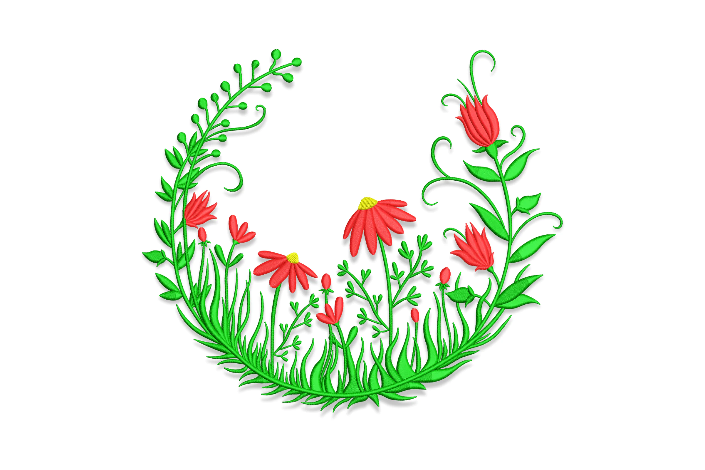 Flowers Frame Embroidery File