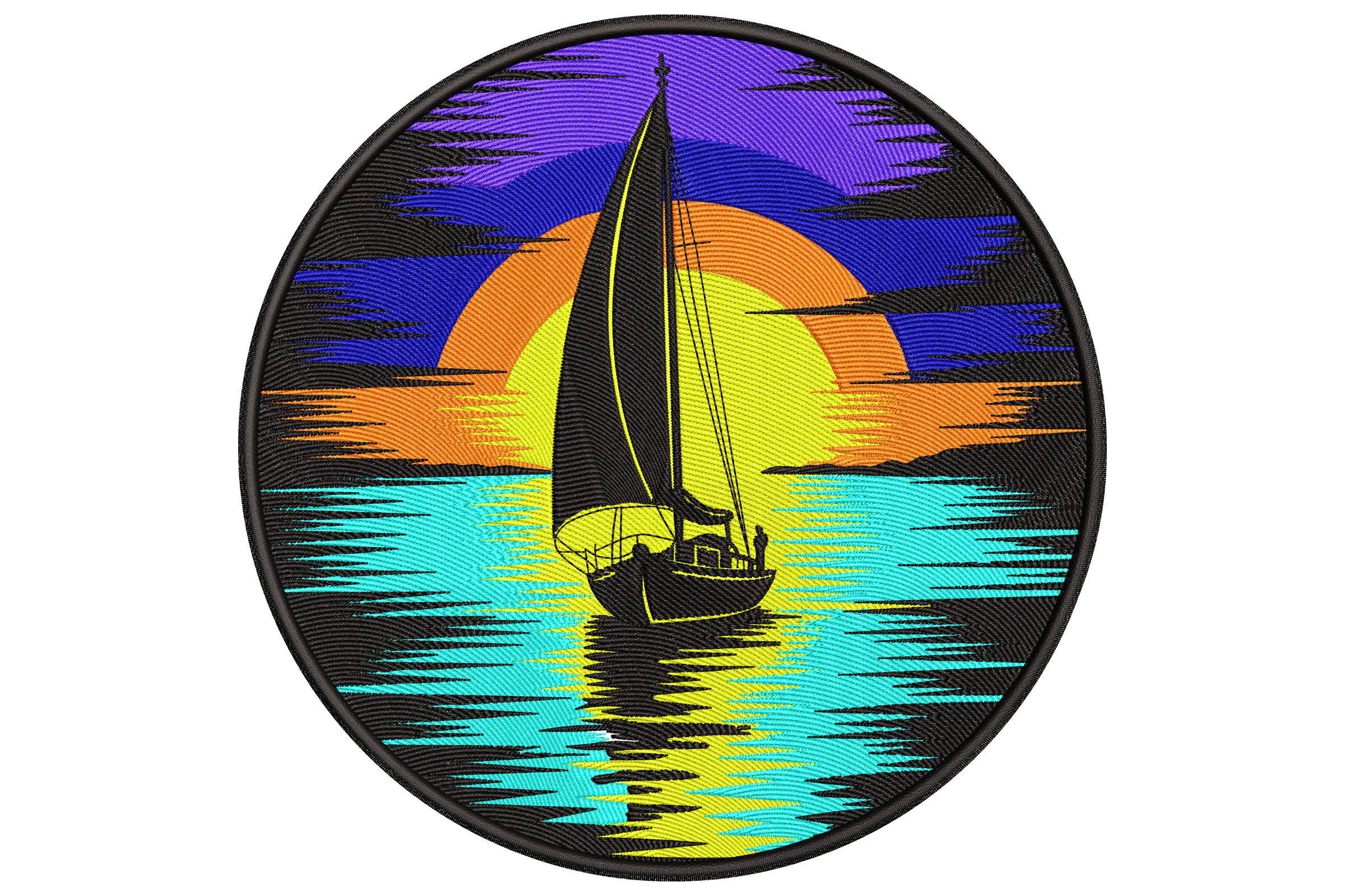 Sailboat Sunset Embroidery Design