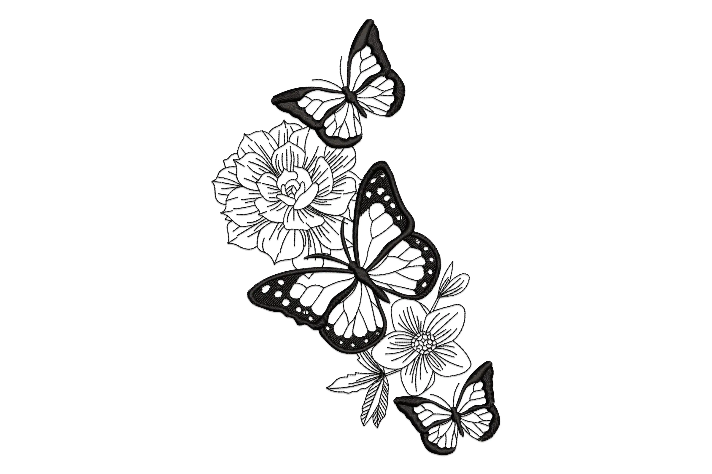 Butterflies Embroidery Design