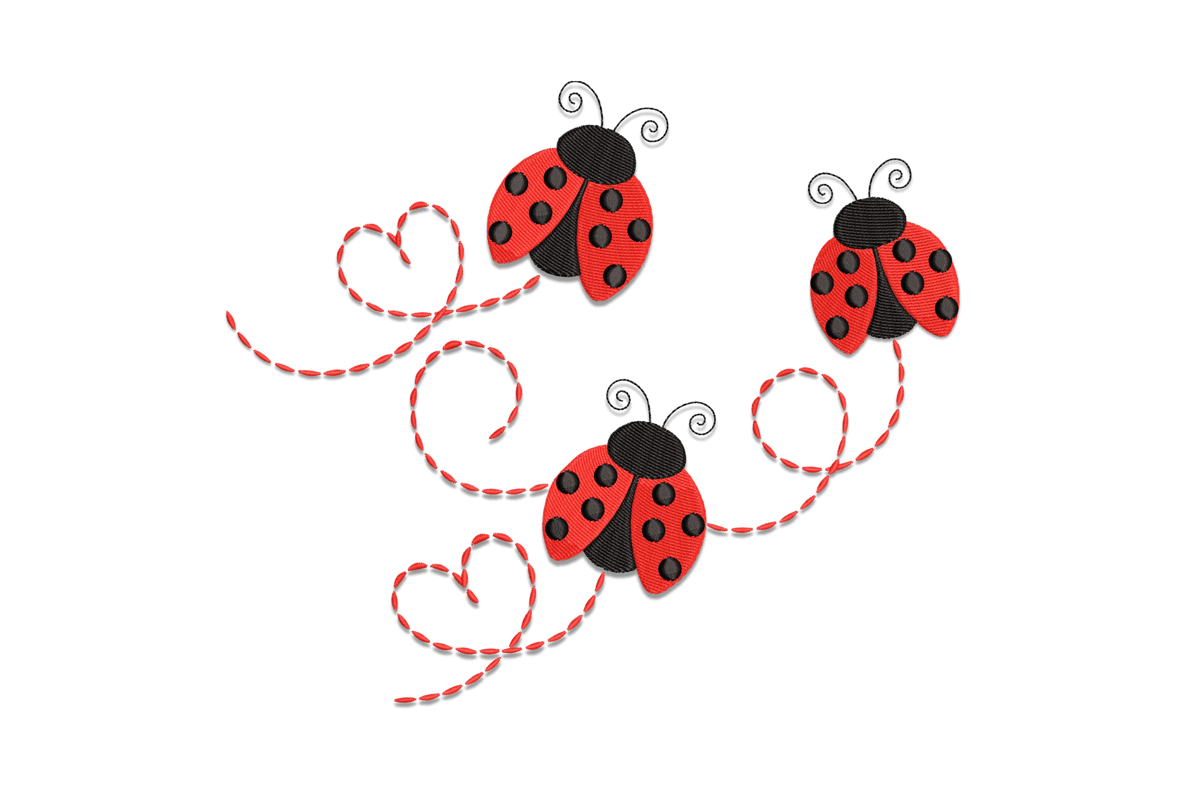 Ladybugs Embroidery Design
