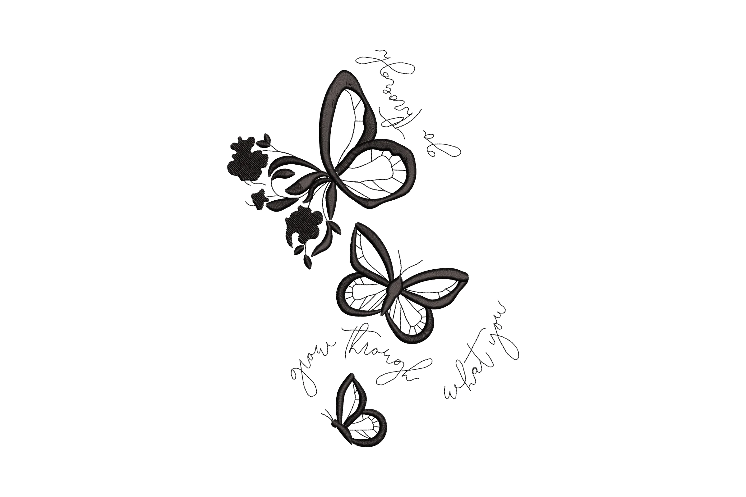 Grow Through What You Go Through Embroidery File